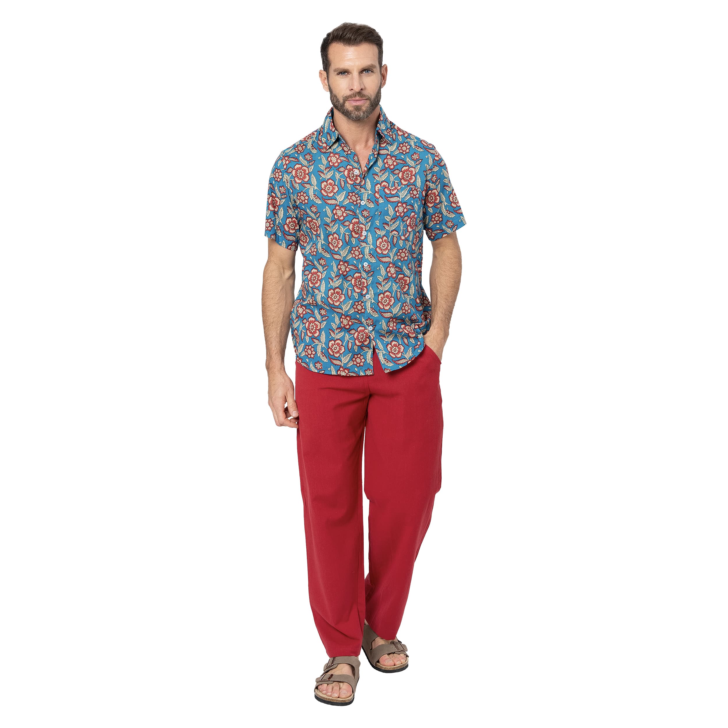 Pantalon été long Calvin - 70% coton - 30% lin - Akoustik Online