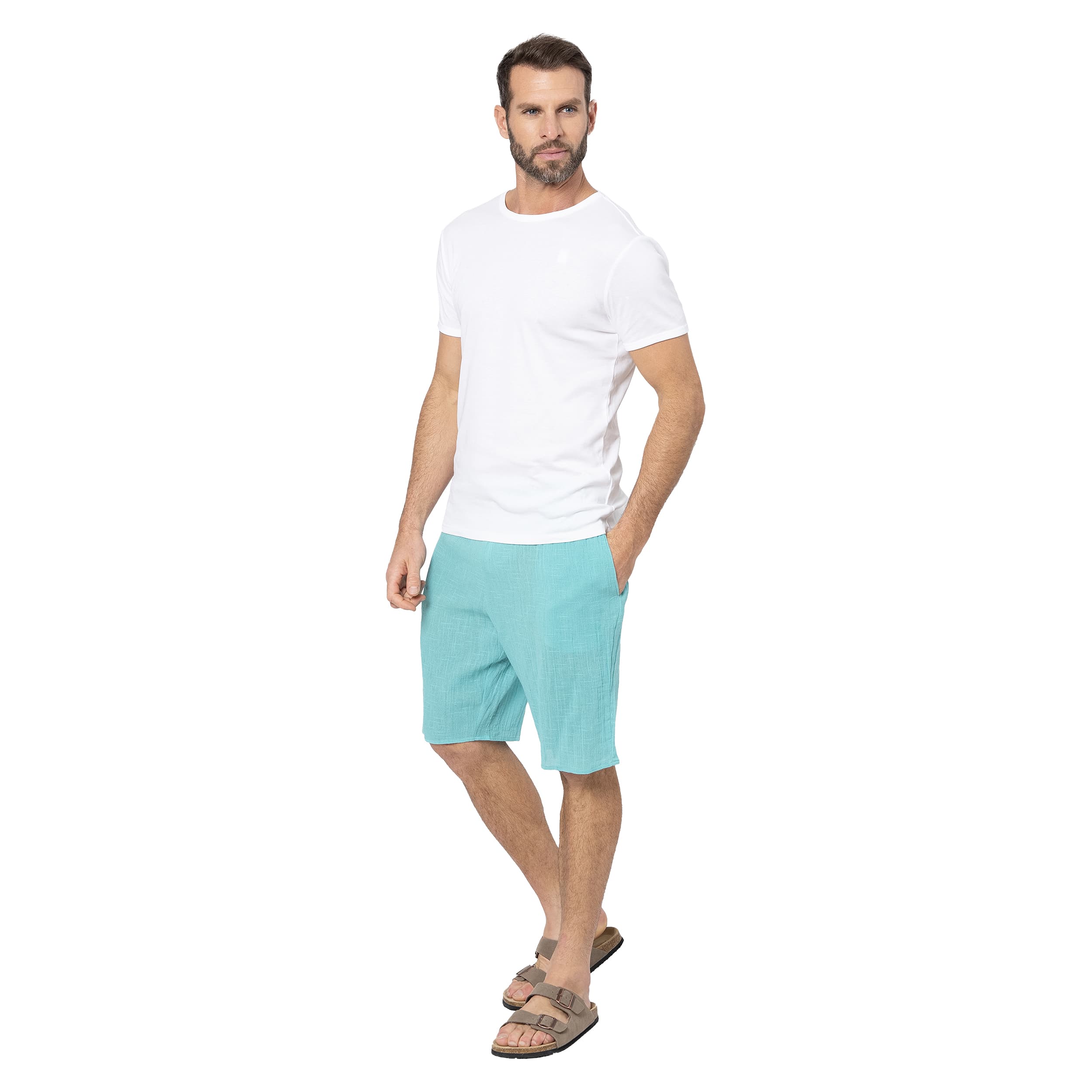 Short été Emanuel - 100% coton - turquoise - Akoustik Online