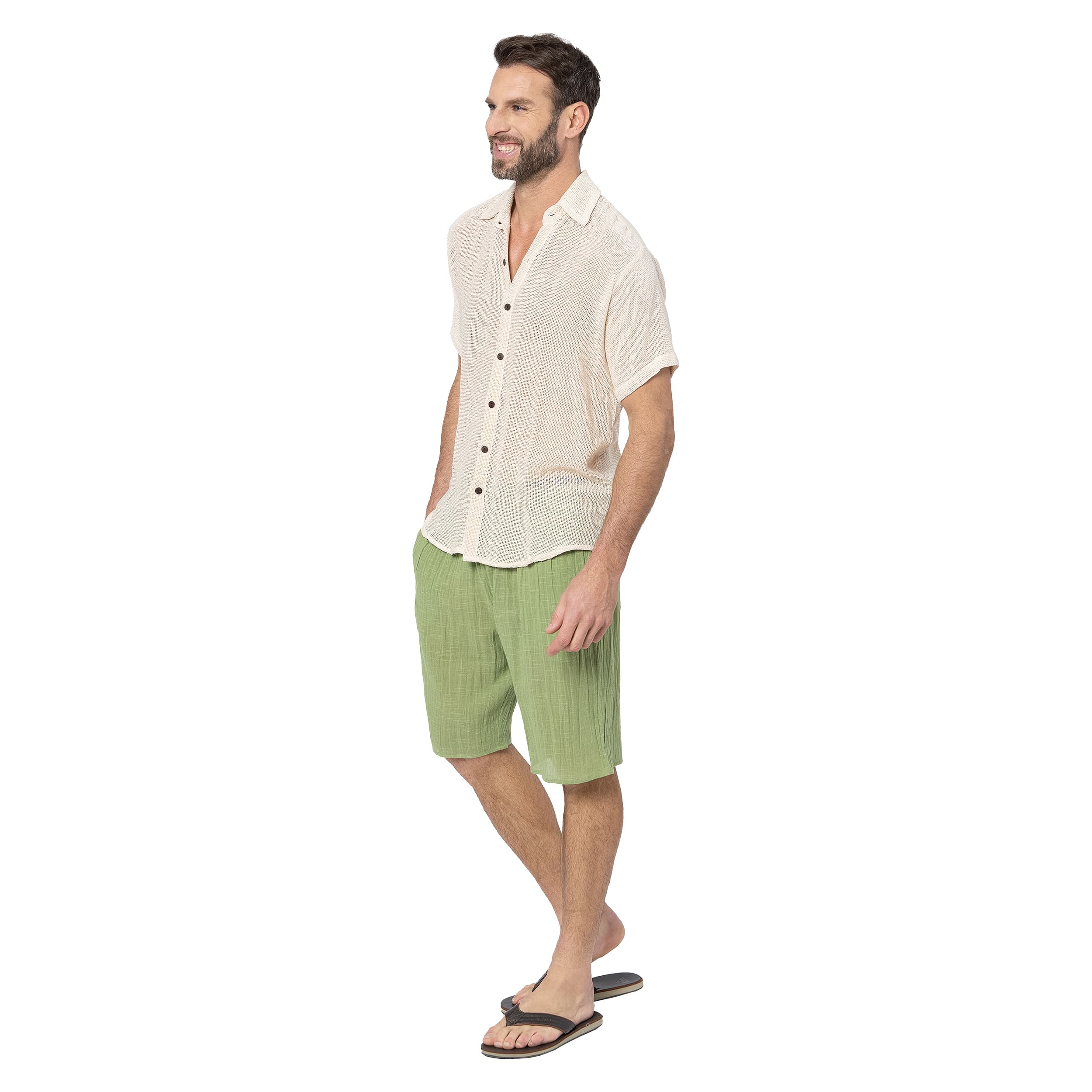 Short été Annie - 100% coton - vert - Akoustik Online
