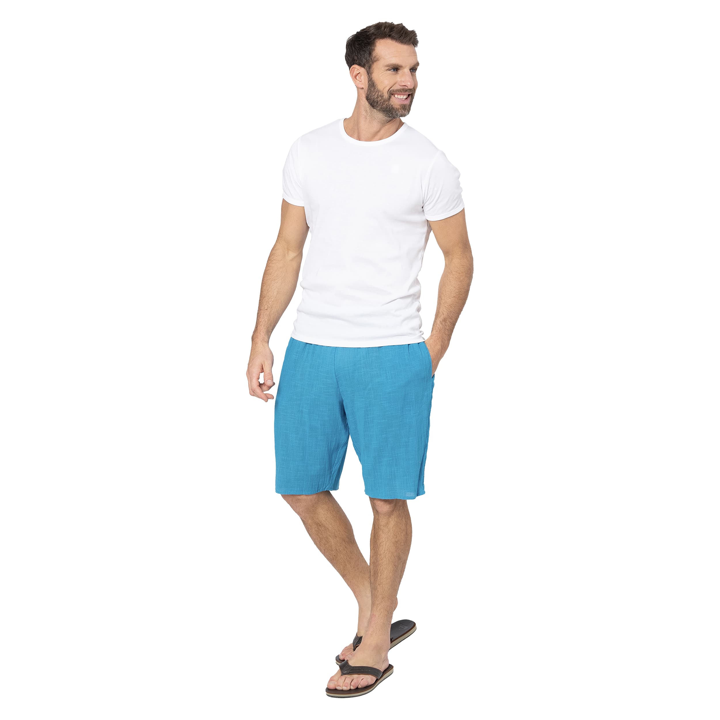 Short été Girish - 100% coton - bleu - Akoustik Online