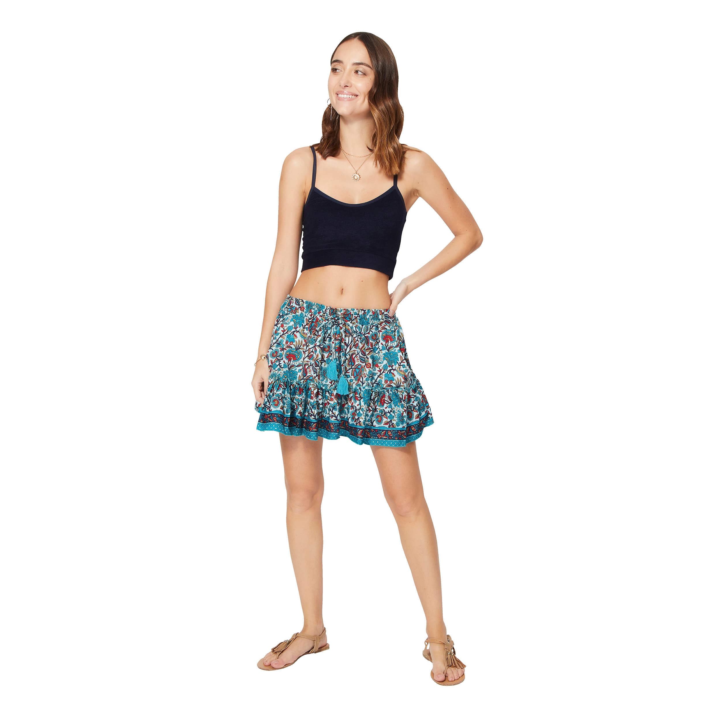 Jupe été courte Rene - 100% polyester - Petit Prix ! - Akoustik Online