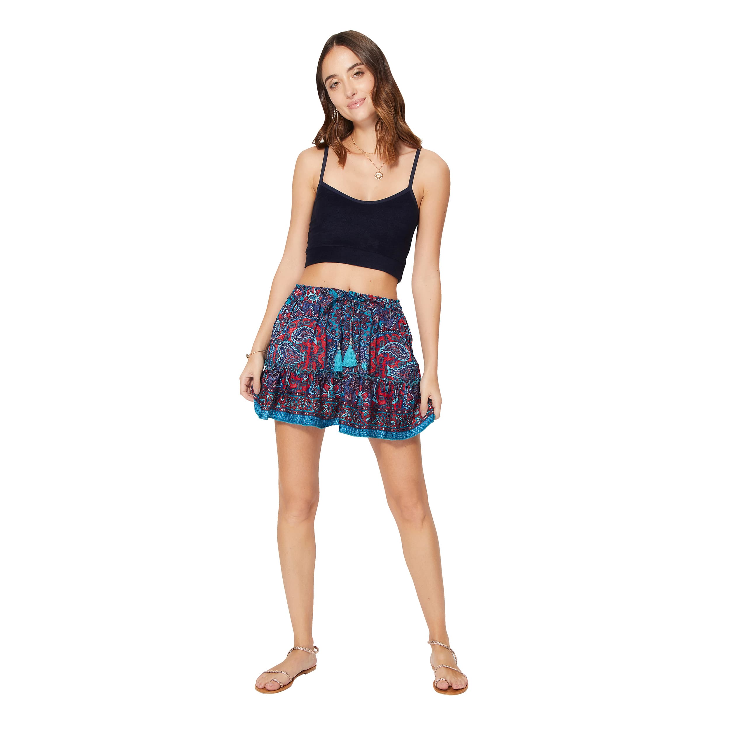 Jupe été courte Ysabel - 100% polyester - Akoustik Online