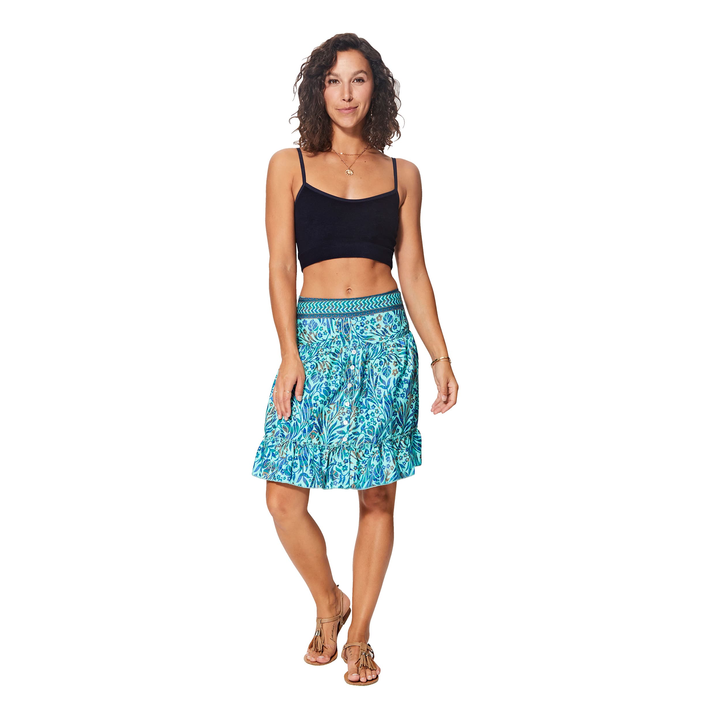 Jupe été courte Evdokia - 100% polyester - Akoustik Online