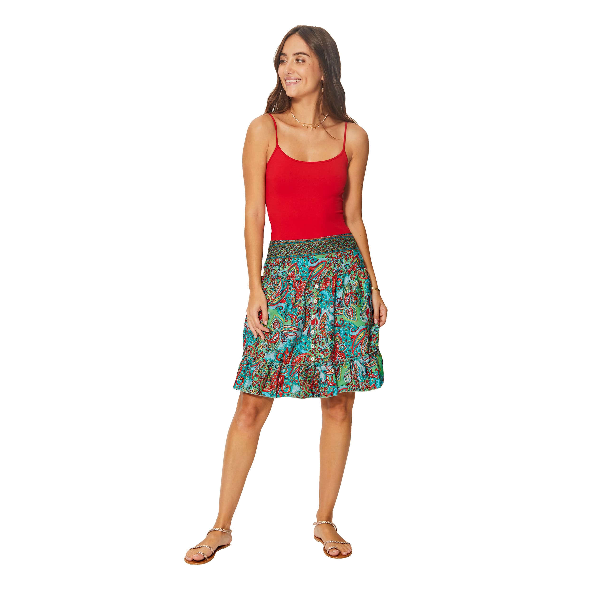 Jupe été courte Krystine - 100% polyester - Akoustik Online