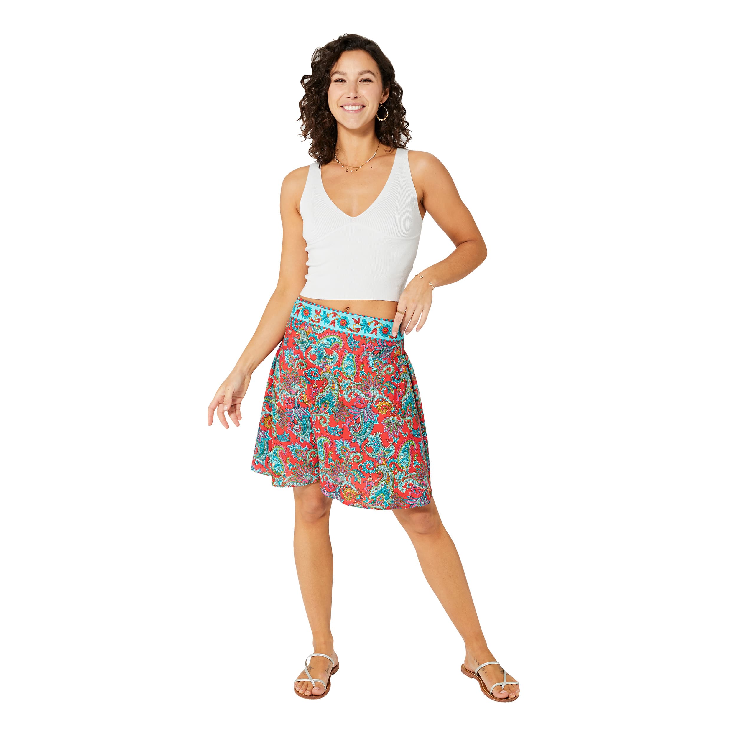 Jupe été courte Yente - 100% polyester - Akoustik Online