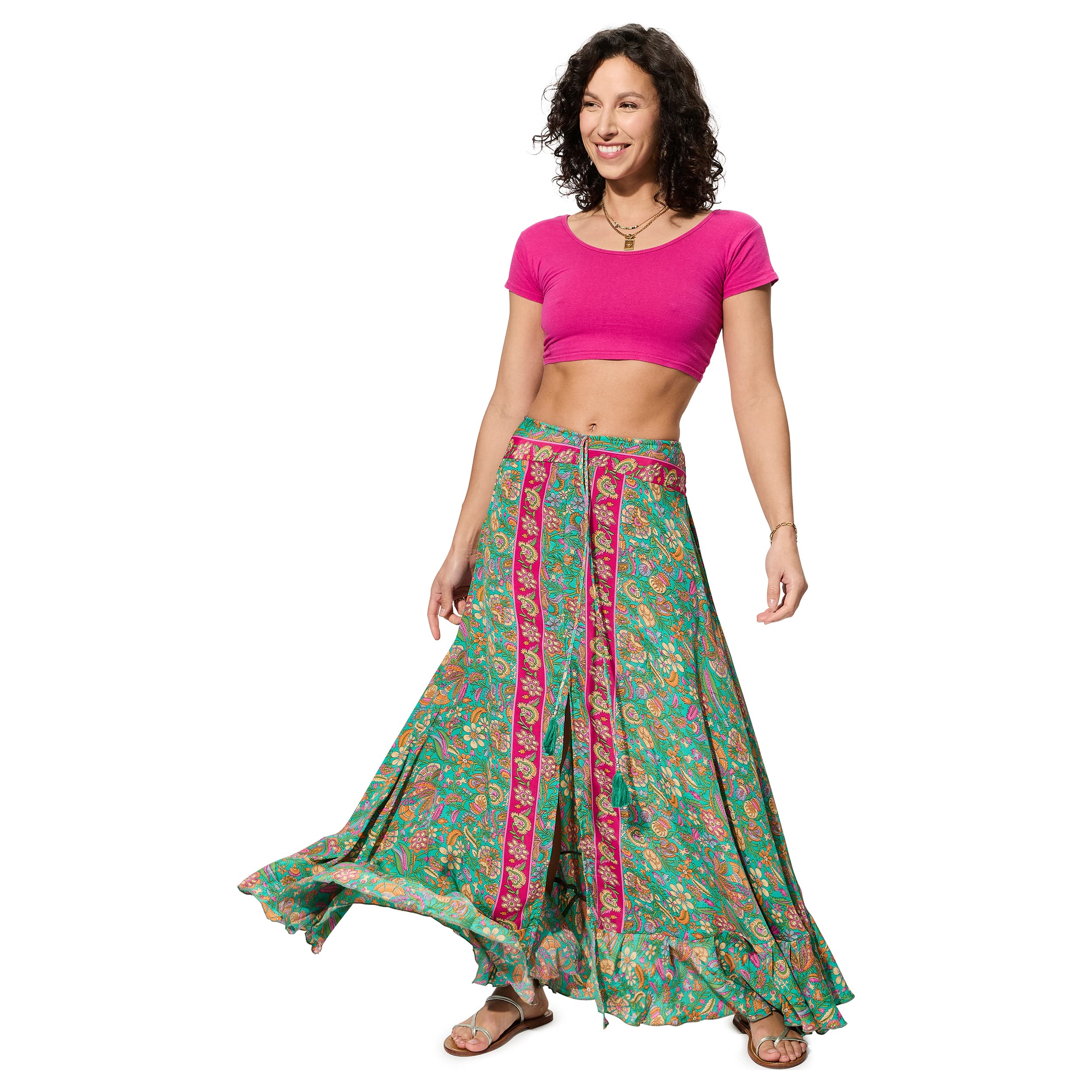 Jupe été longue Sibylla - 100% polyester - Akoustik Online