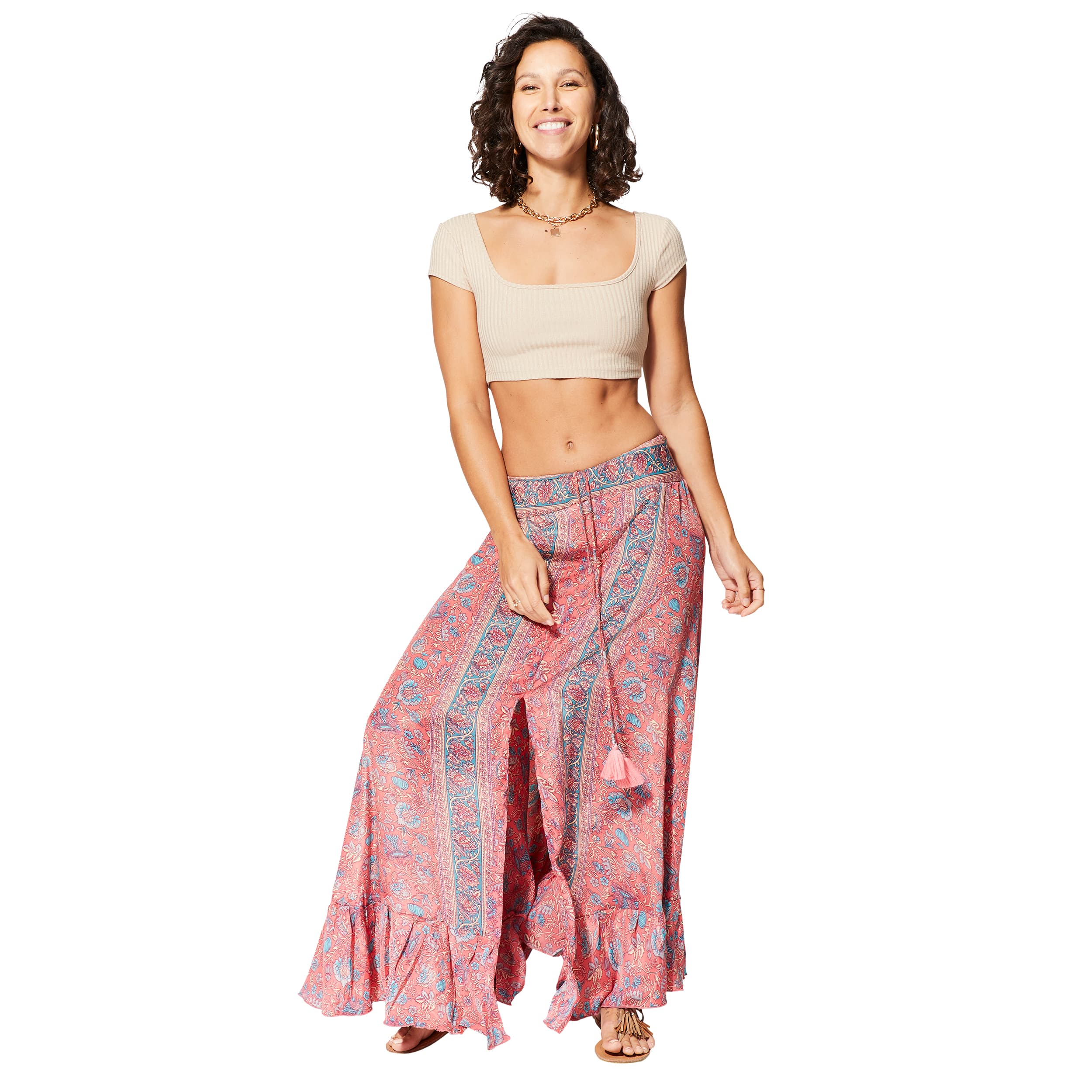 Jupe été longue Fleur - 100% polyester - Akoustik Online