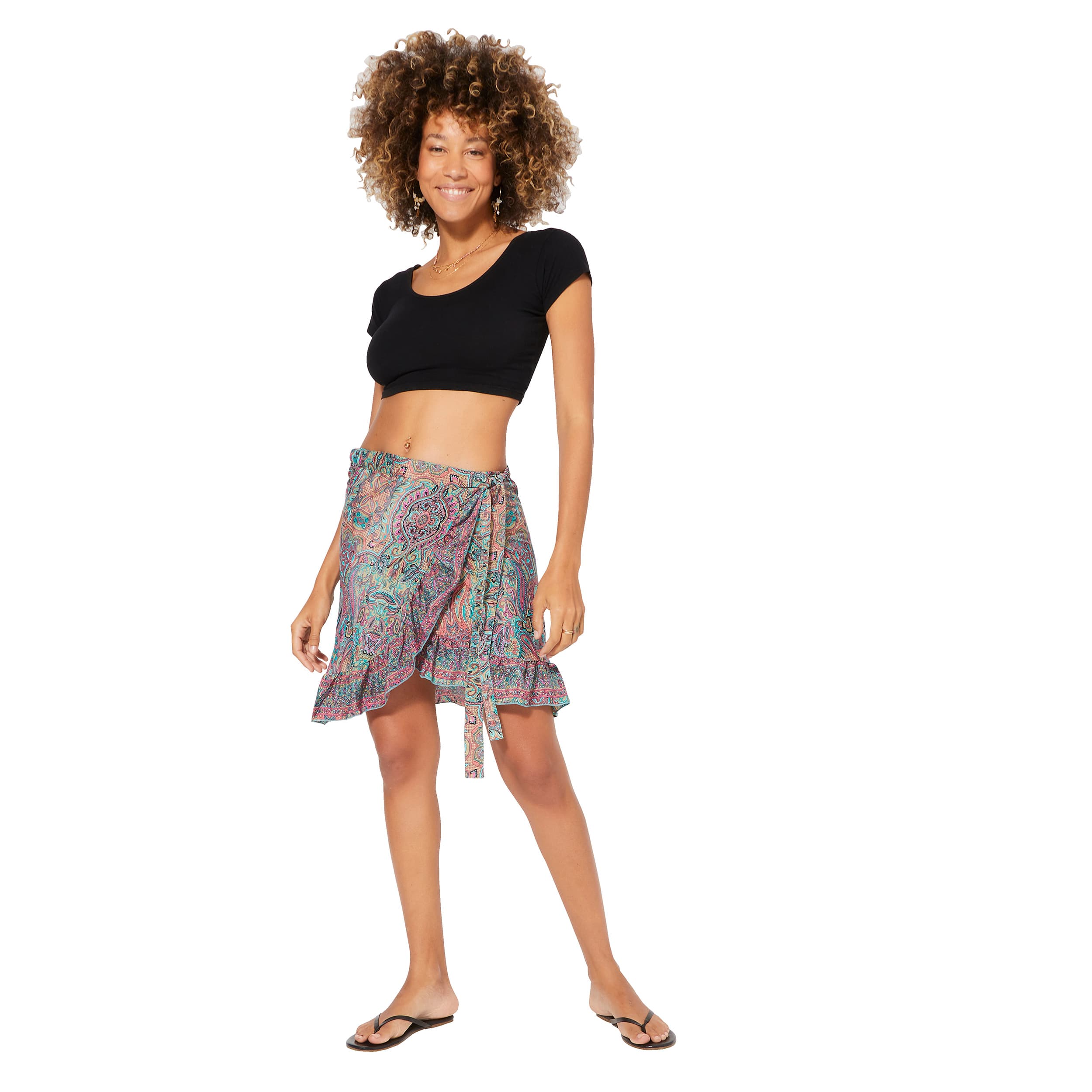 Jupe été courte Kiku - 100% polyester - Akoustik Online