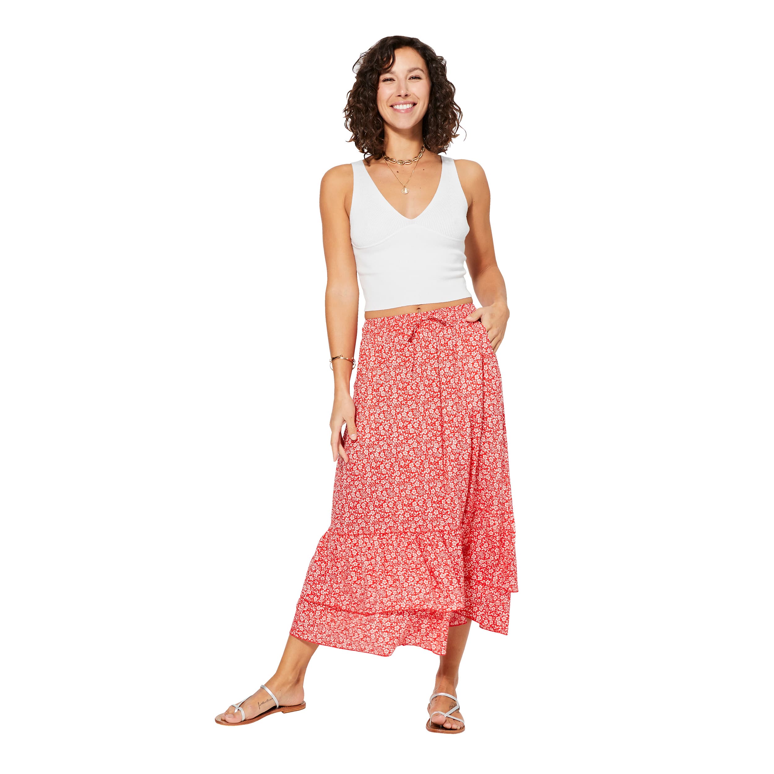 Jupe été mi-longue Caetlin - 100% viscose - Akoustik Online