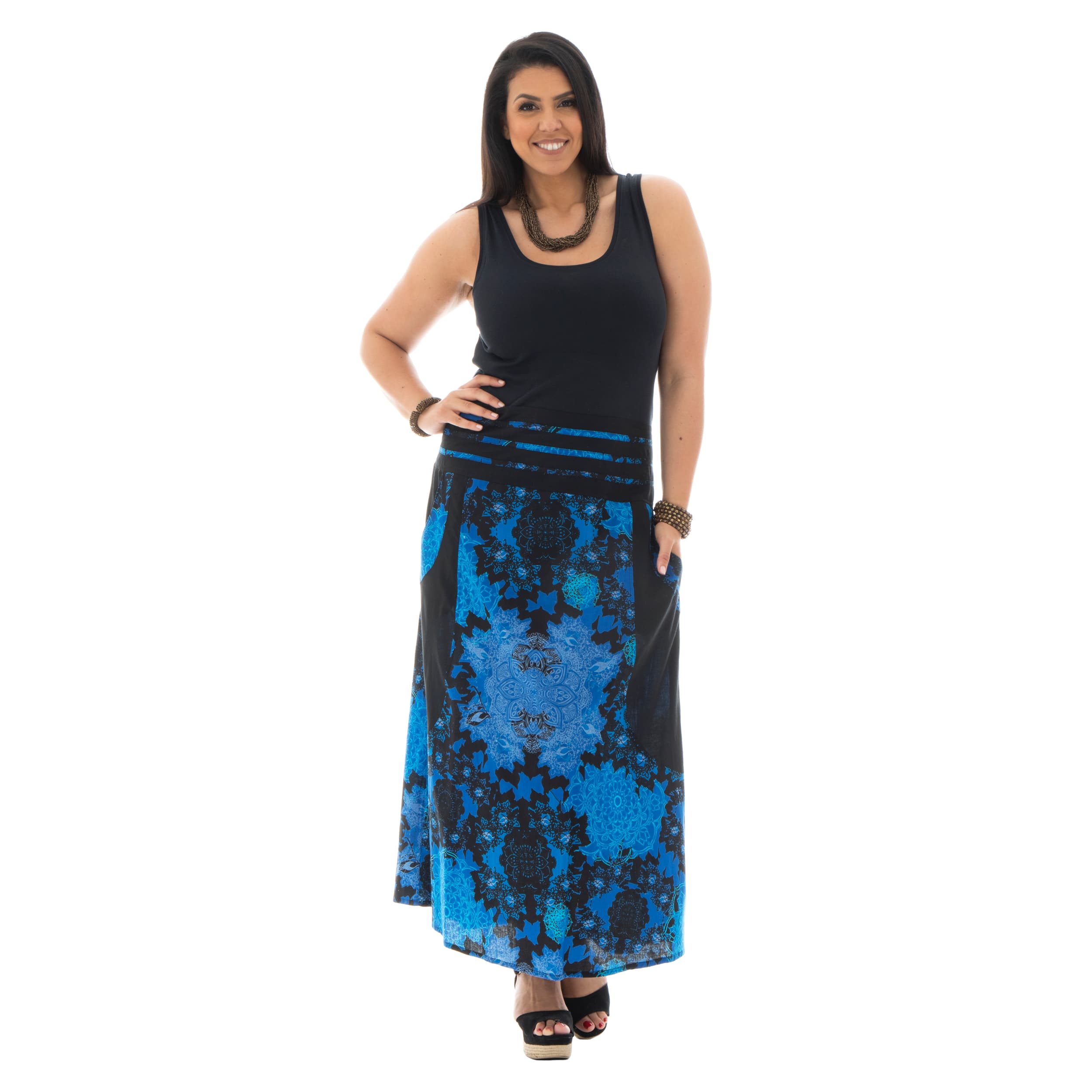 Jupe été Ludger - 100% coton - bleu, noir - Akoustik Online