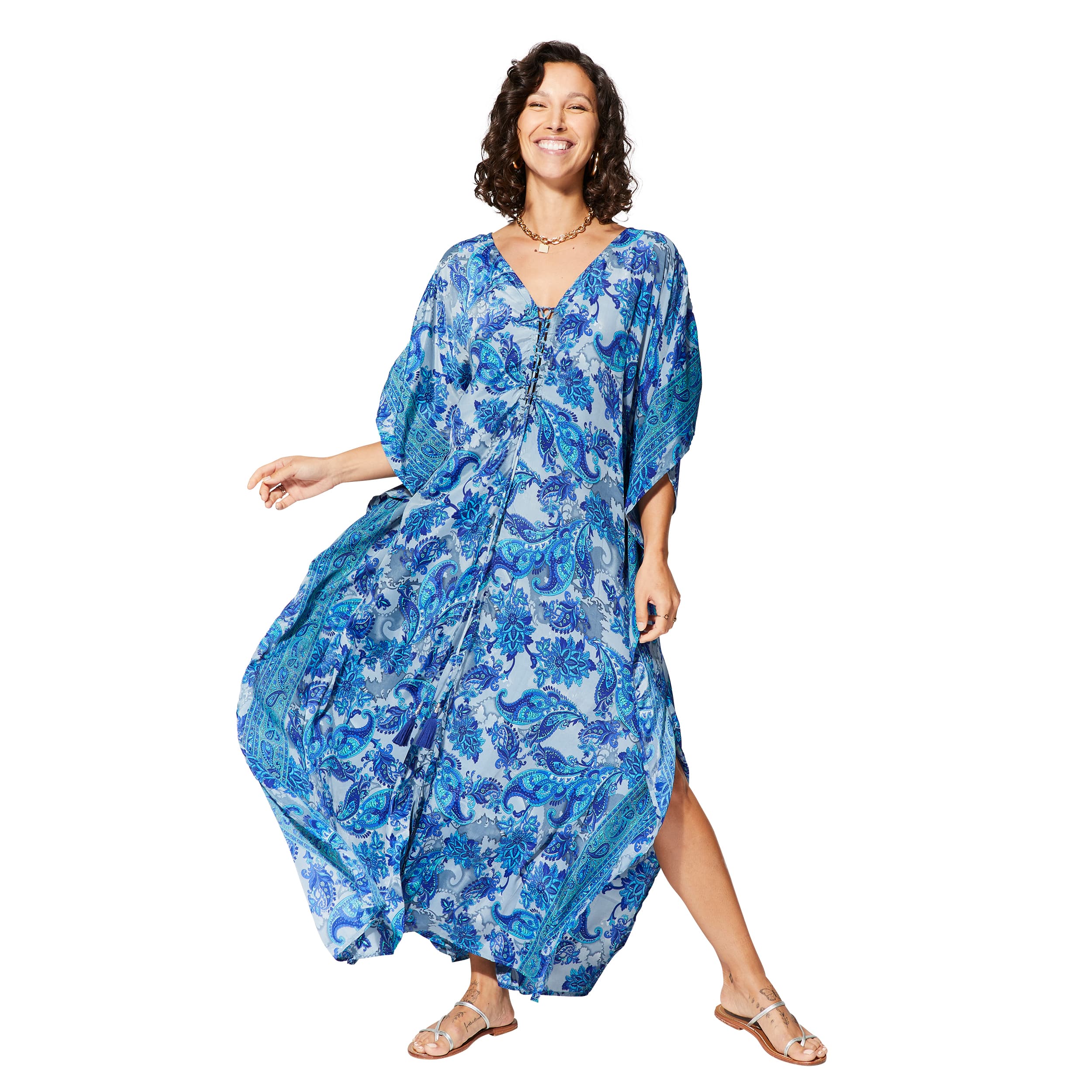 Kaftan été long manches 3/4 Newt - 100% polyester - Akoustik Online