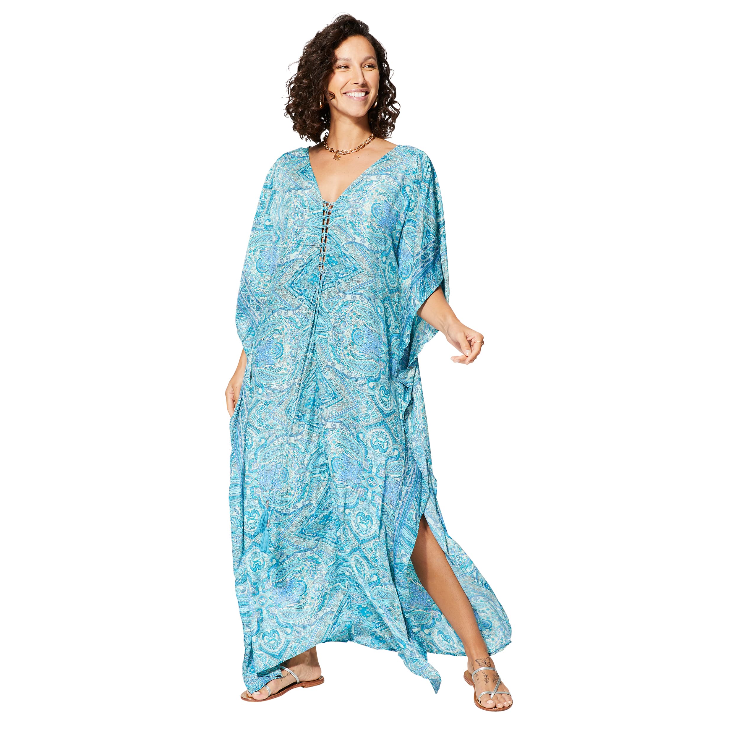 Kaftan été long manches 3/4 Irina - 100% polyester - Akoustik Online