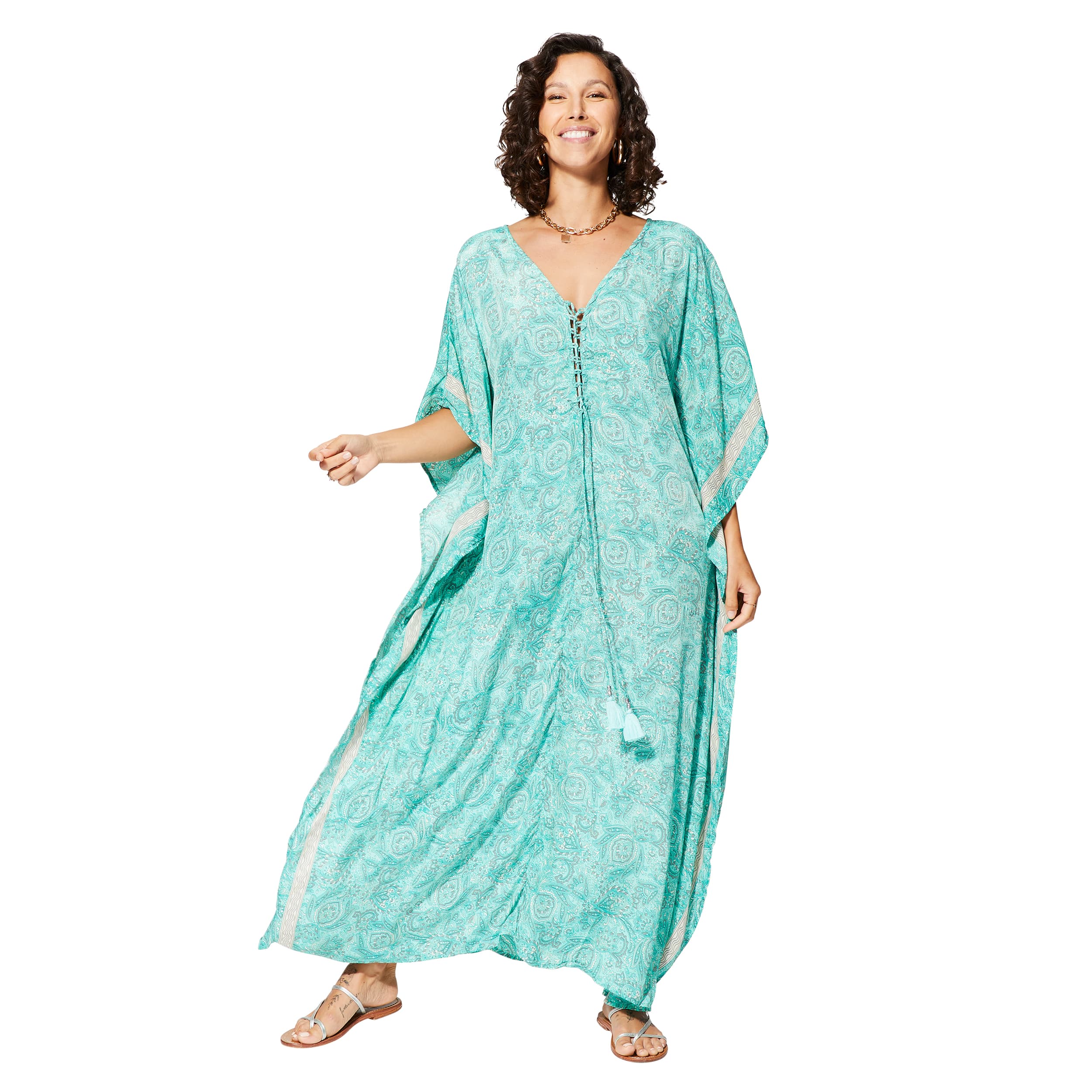 Kaftan été long manches 3/4 Parwiz - 100% polyester - Akoustik Online