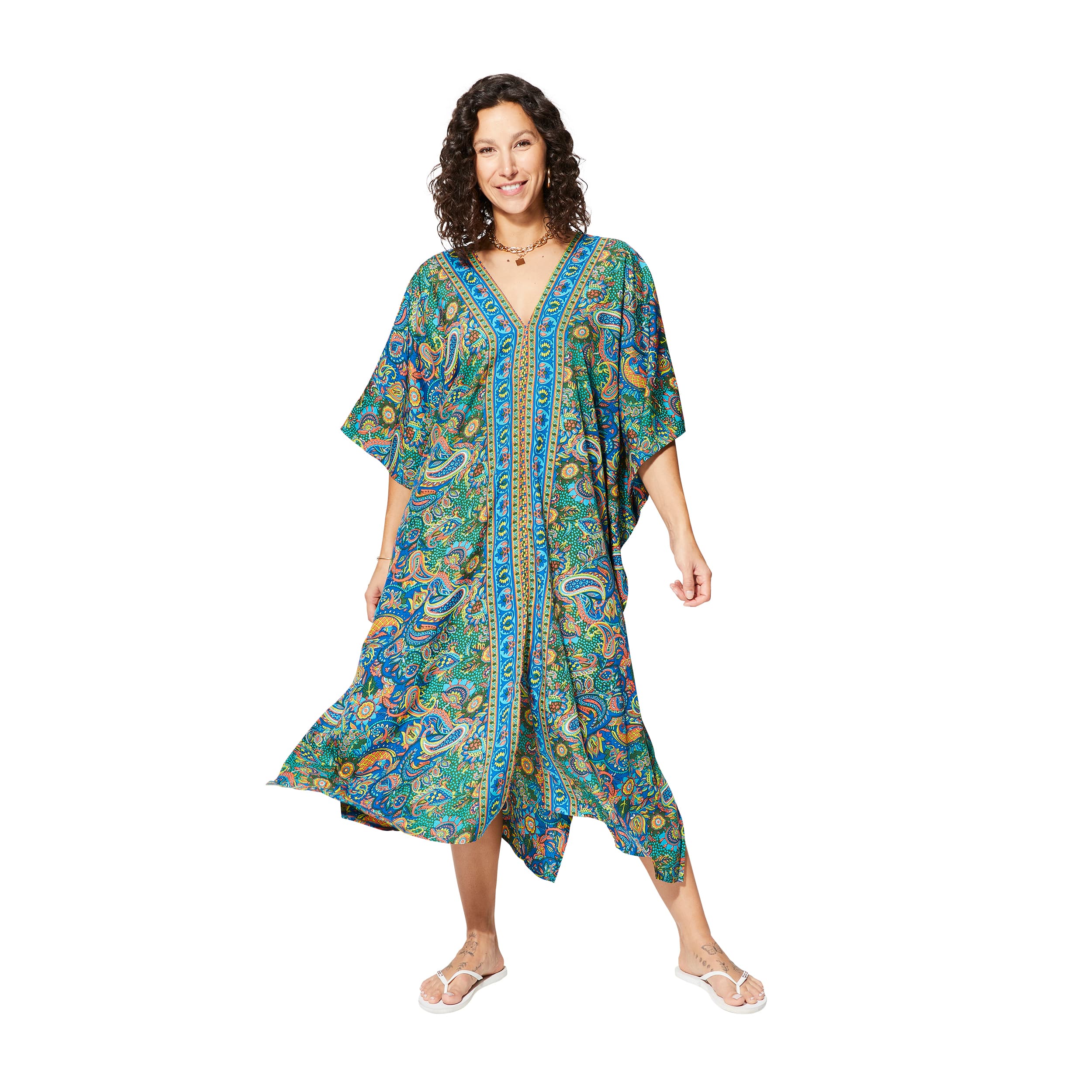 Kaftan été mi-long manches 3/4 Zola - 100% polyester - Akoustik Online