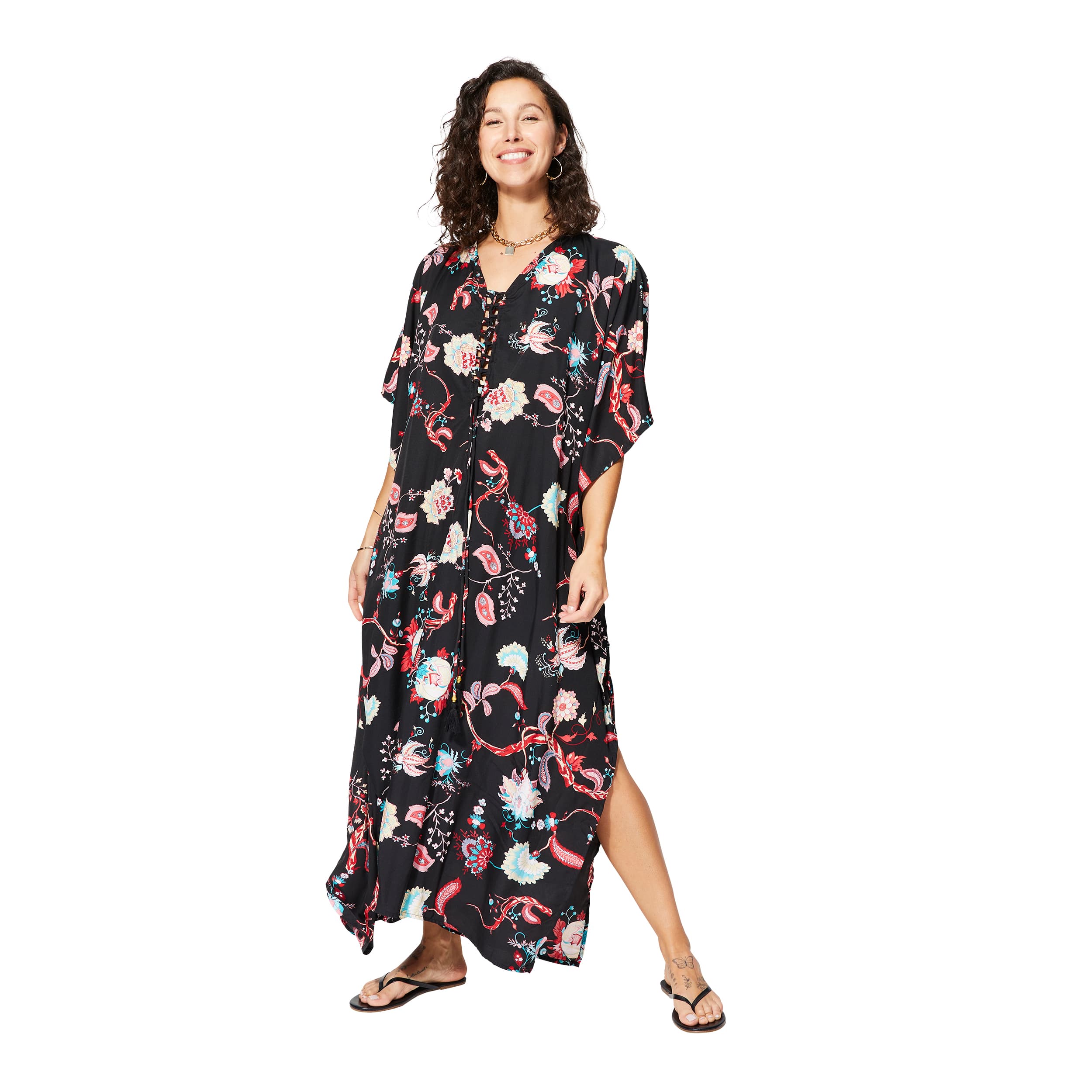 Kaftan été long manches 3/4 Ciprian - 100% polyester - Akoustik Online