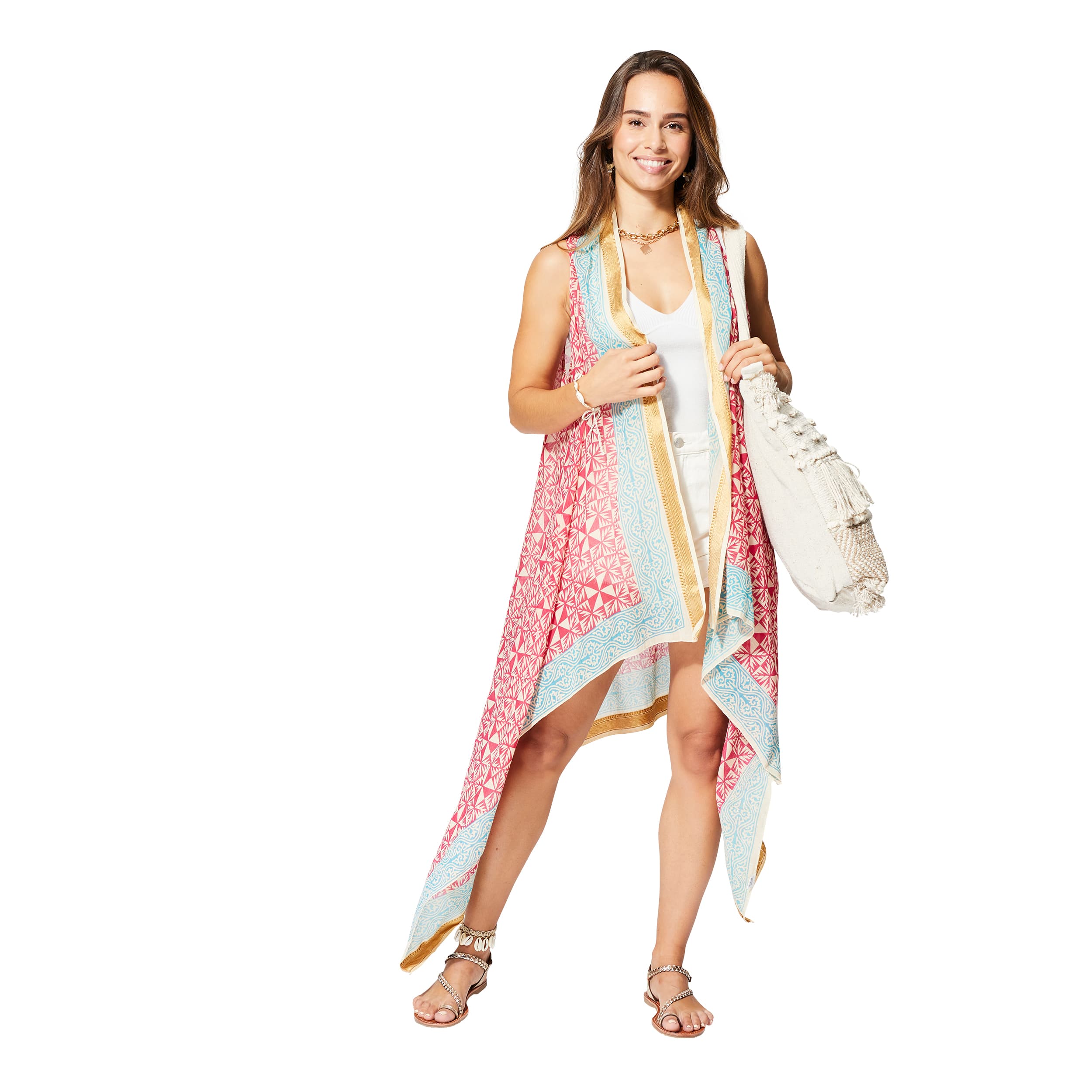 Kimono été mi-long sans manches Sly - 100% coton - Akoustik Online