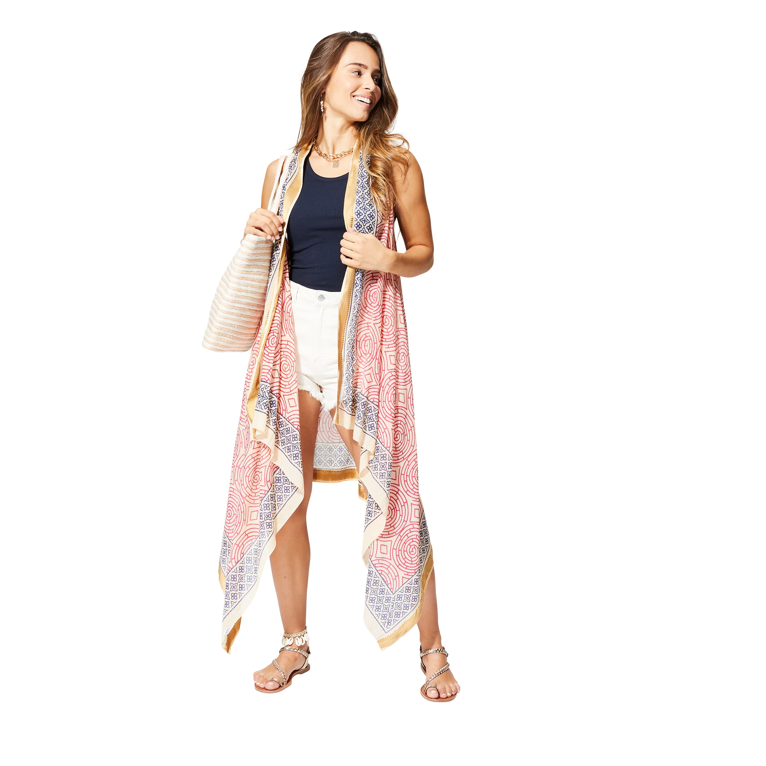 Kimono été mi-long sans manches Ogden - 100% coton - Akoustik Online