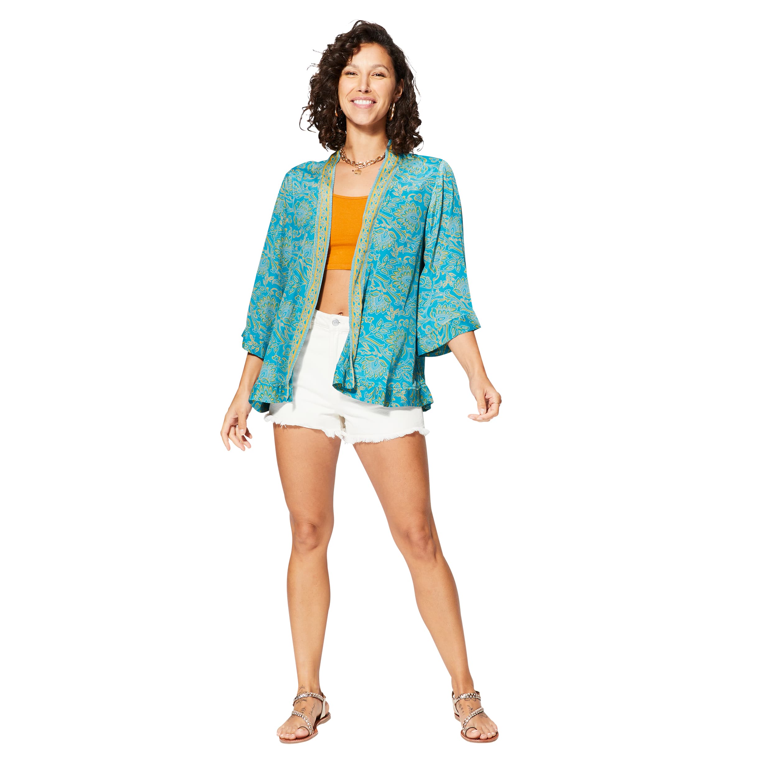 Kimono été court manches 3/4 Haley - 100% polyester - Akoustik Online