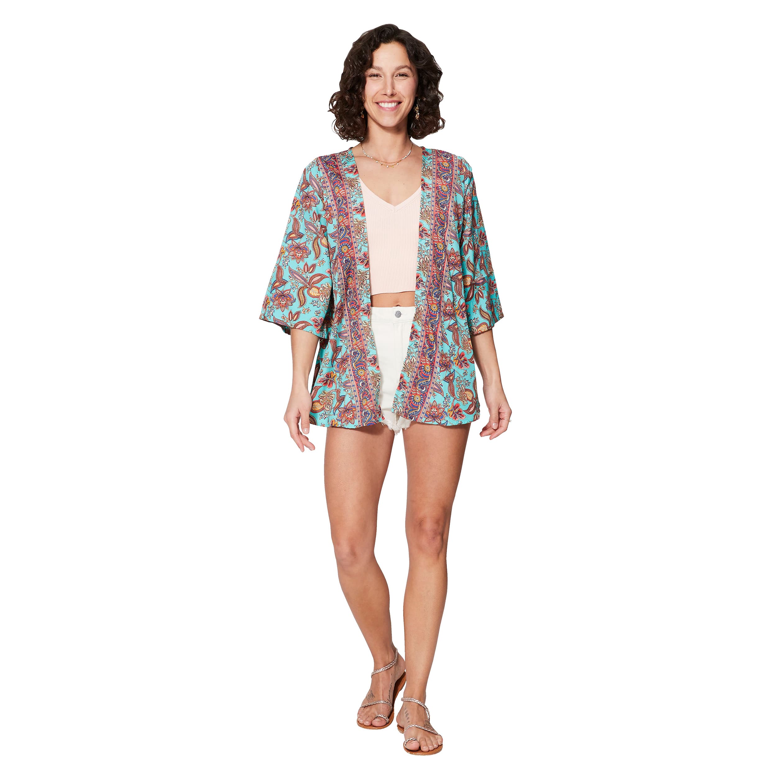 Kimono été court manches 3/4 Judyta - 100% polyester - Akoustik Online