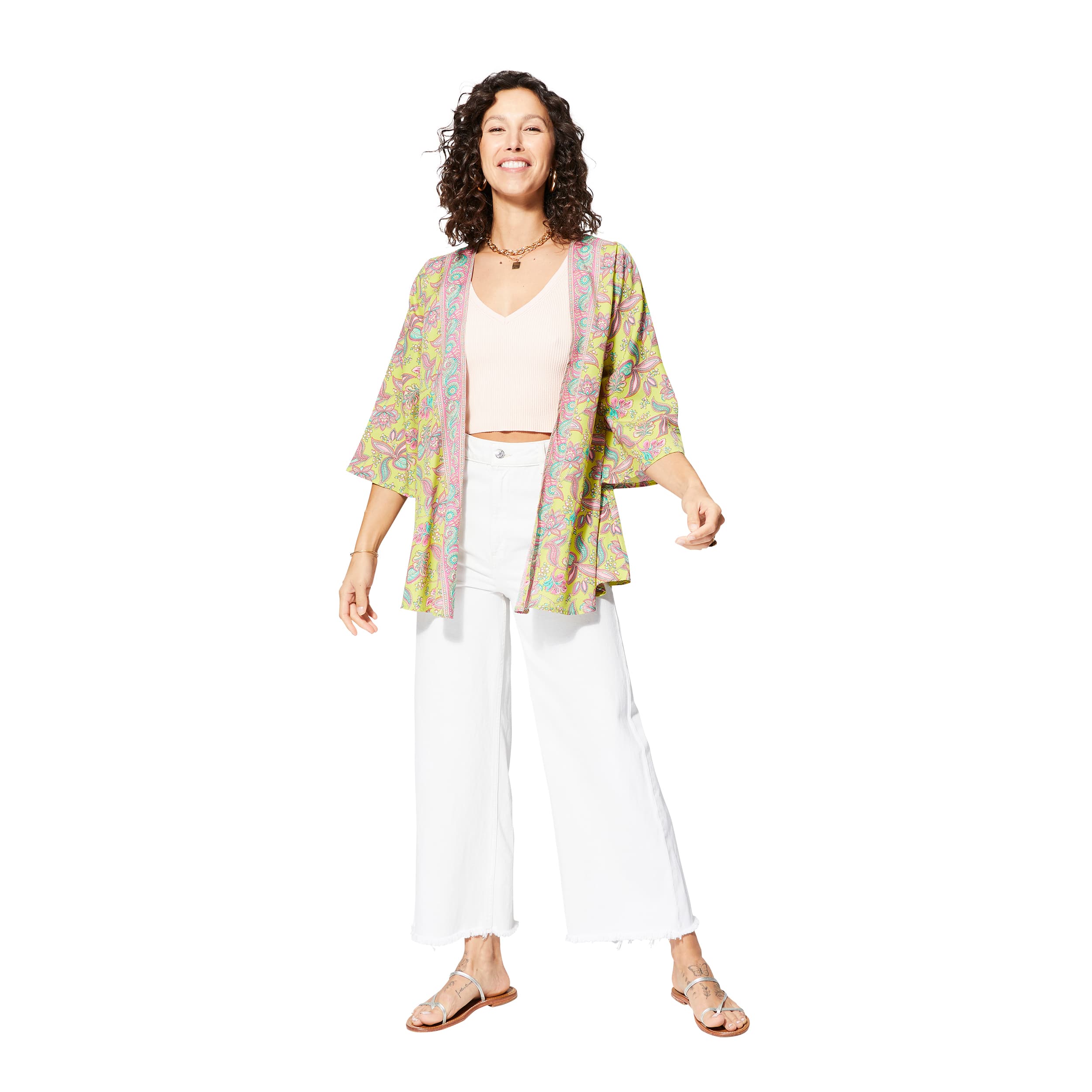 Kimono été court manches 3/4 Arata - 100% polyester - Akoustik Online