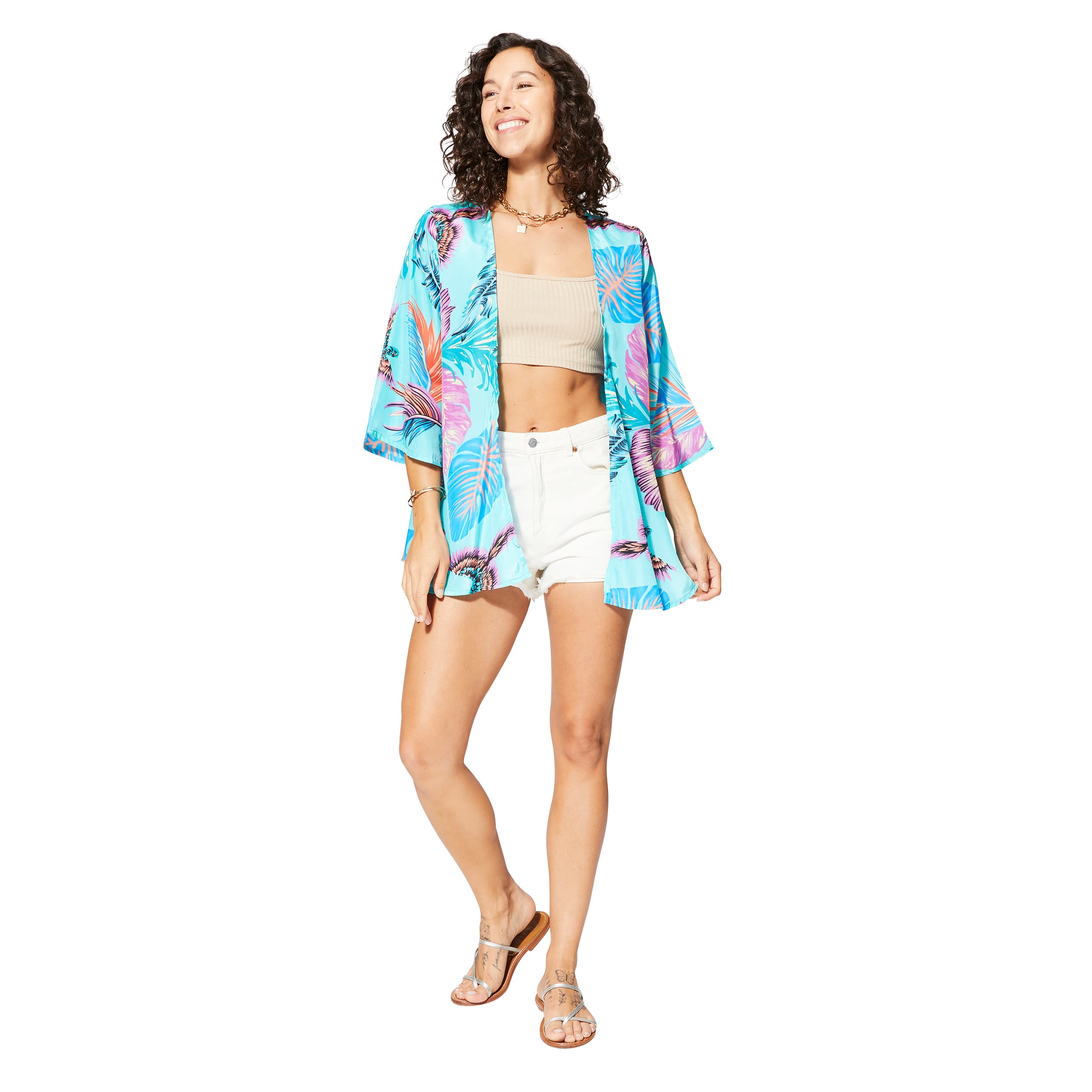 Kimono été court manches 3/4 Levi - 100% polyester - Akoustik Online