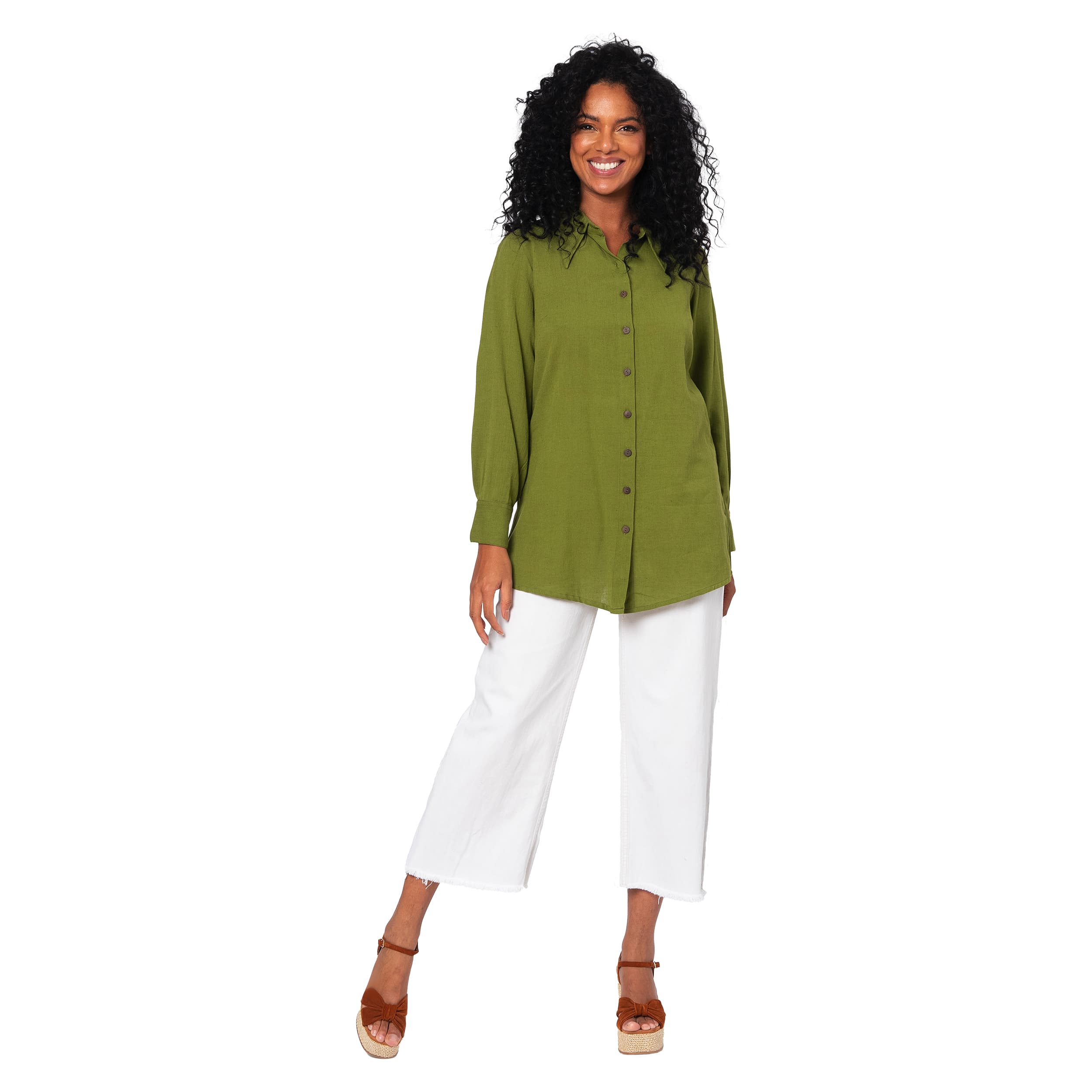Chemise été manches longues Shereen - vert - Akoustik Online