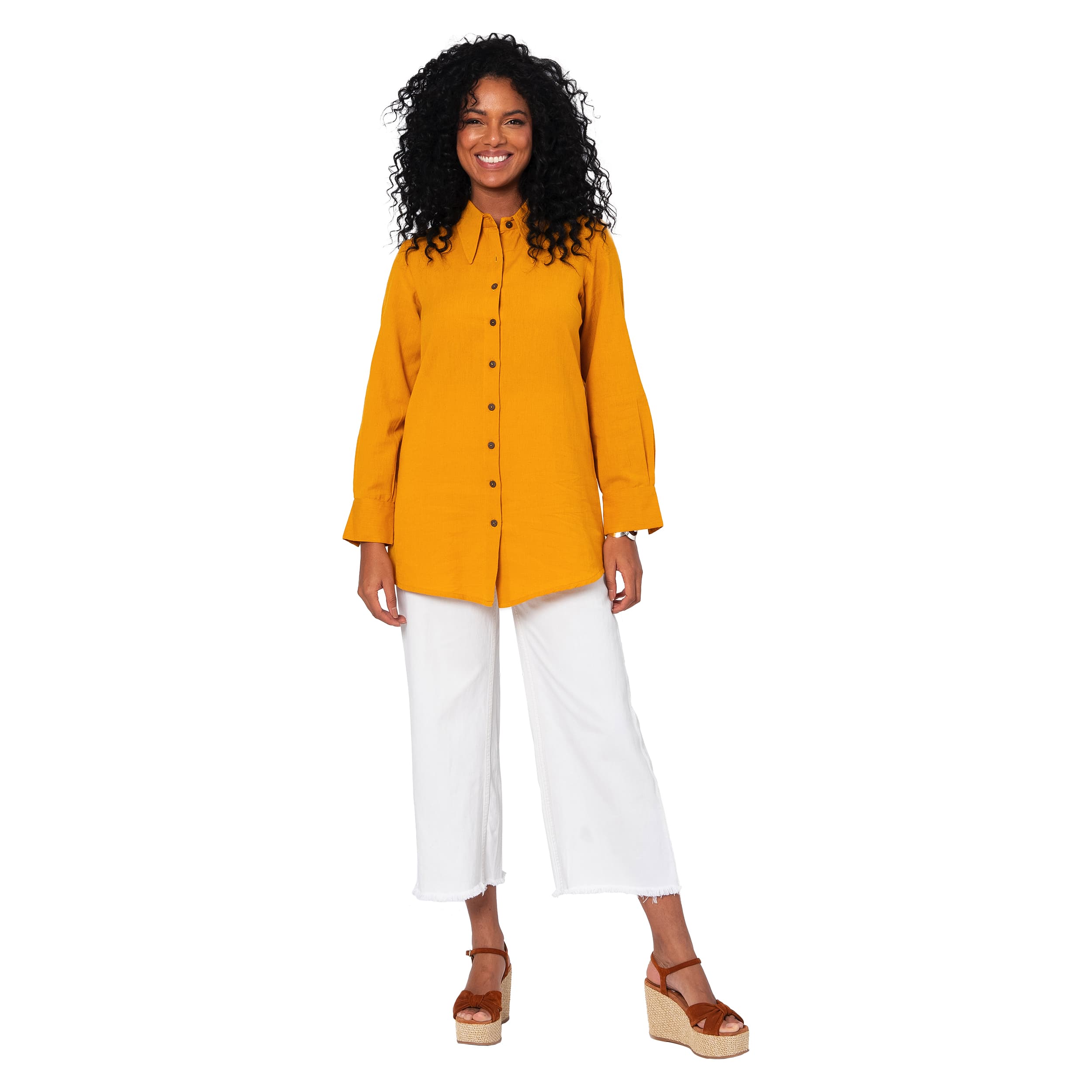 Chemise été manches longues Mercia - jaune - Akoustik Online