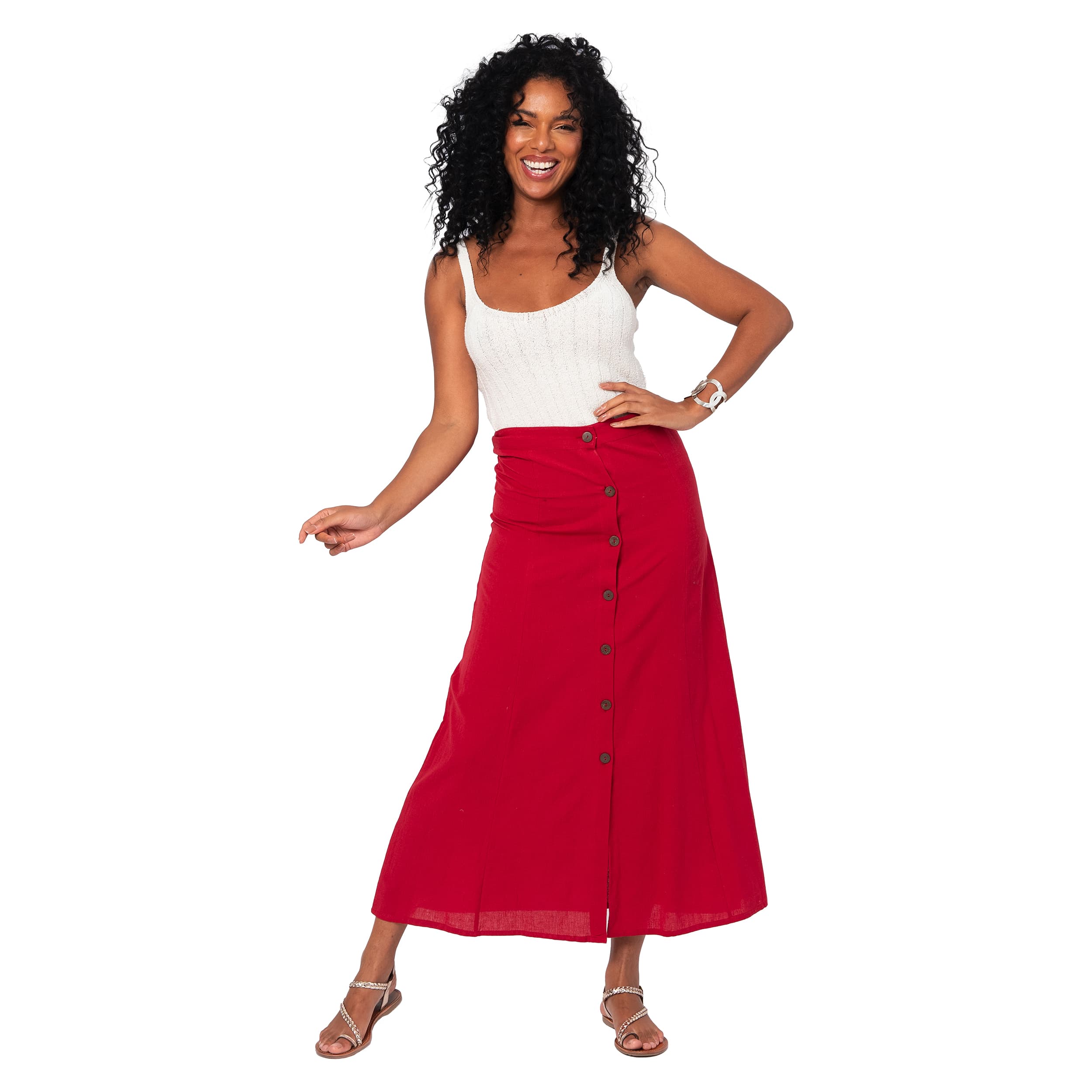 Jupe été longue Kohaku - 70% coton - 30% lin - Akoustik Online