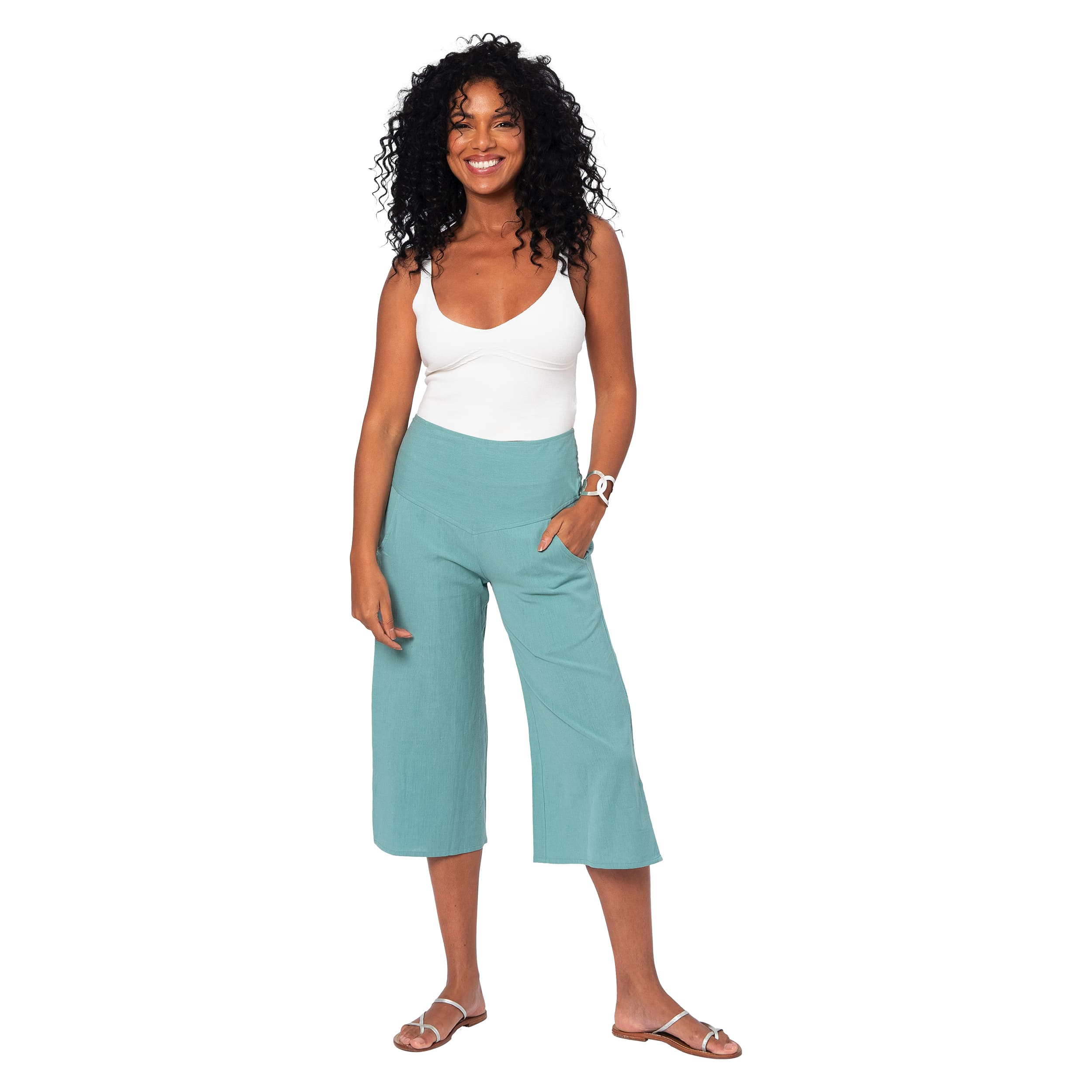 Pantalon été mi-long Teofilo - 70% coton - 30% lin - Akoustik Online