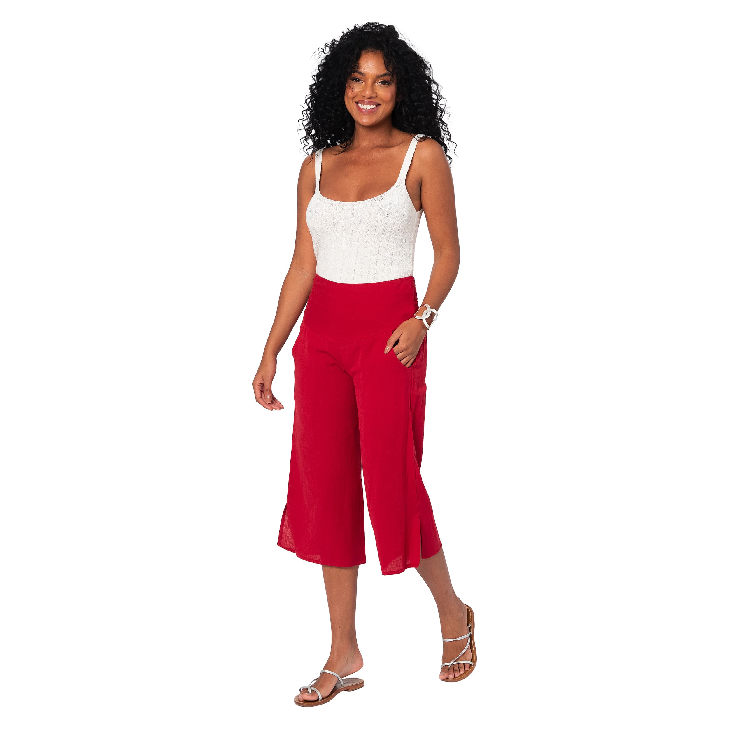 Pantalon été mi-long Duci - 70% coton - 30% lin - Akoustik Online