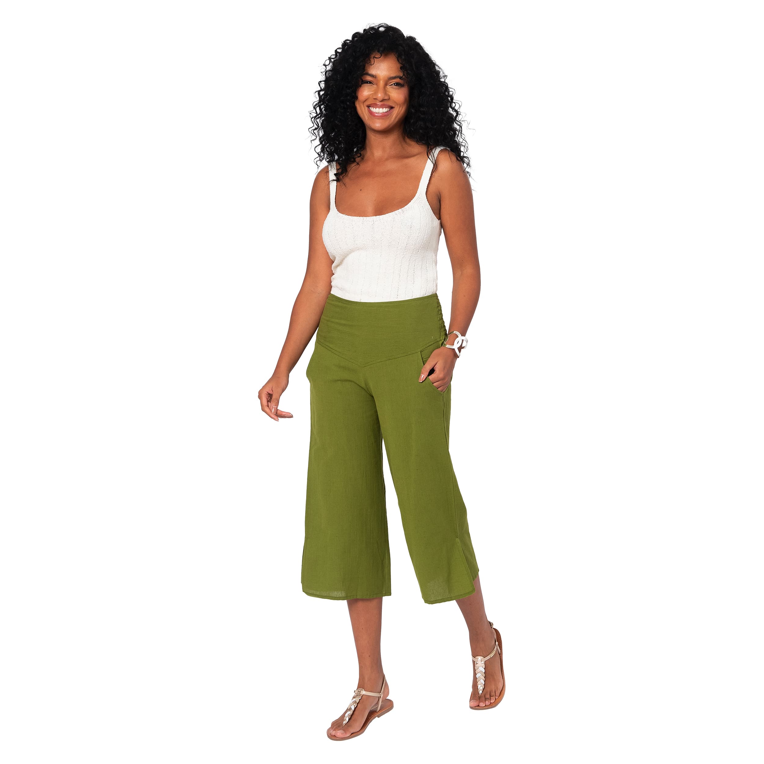 Pantalon été mi-long Set - 70% coton - 30% lin - Akoustik Online