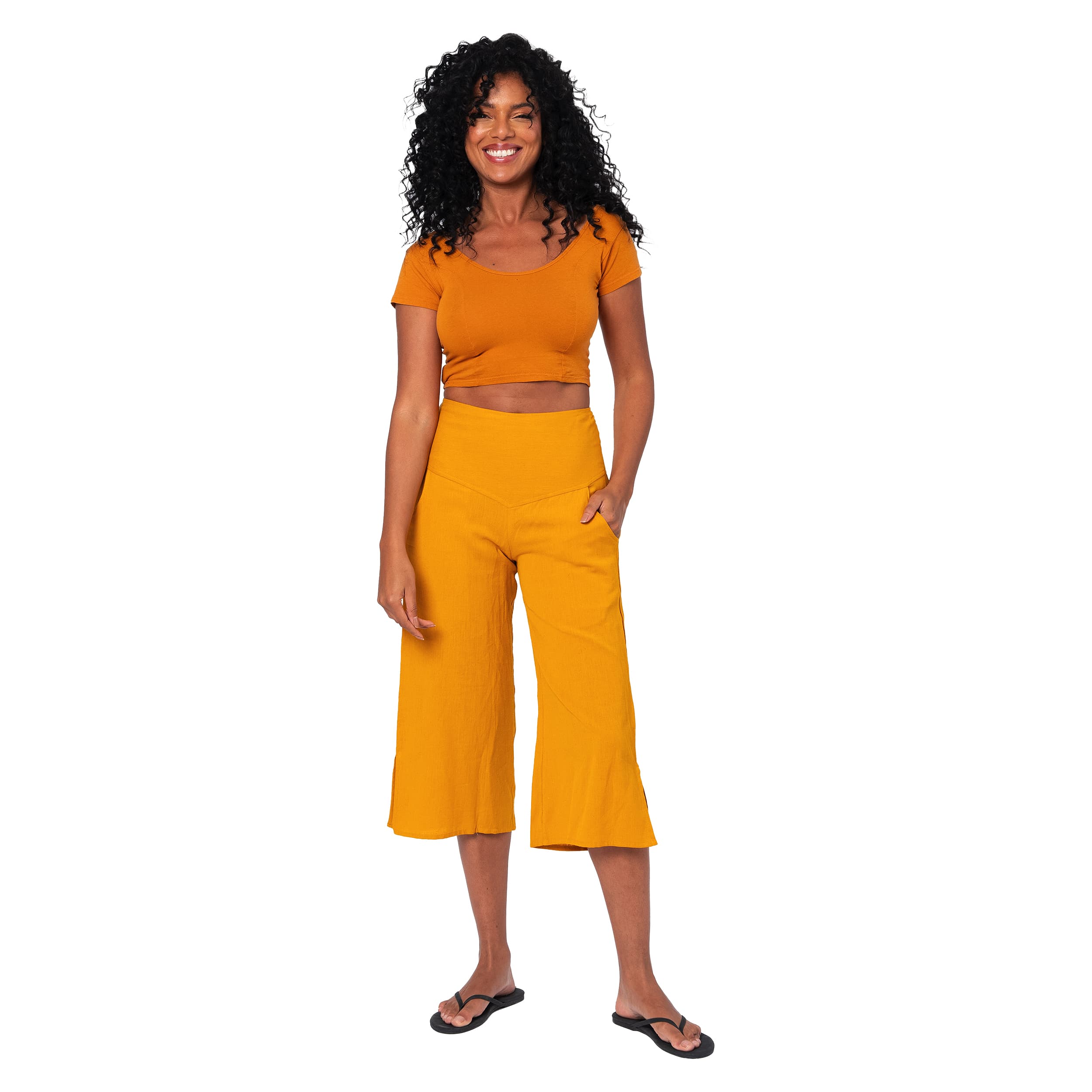 Pantalon été mi-long Pallu - 70% coton - 30% lin - Akoustik Online