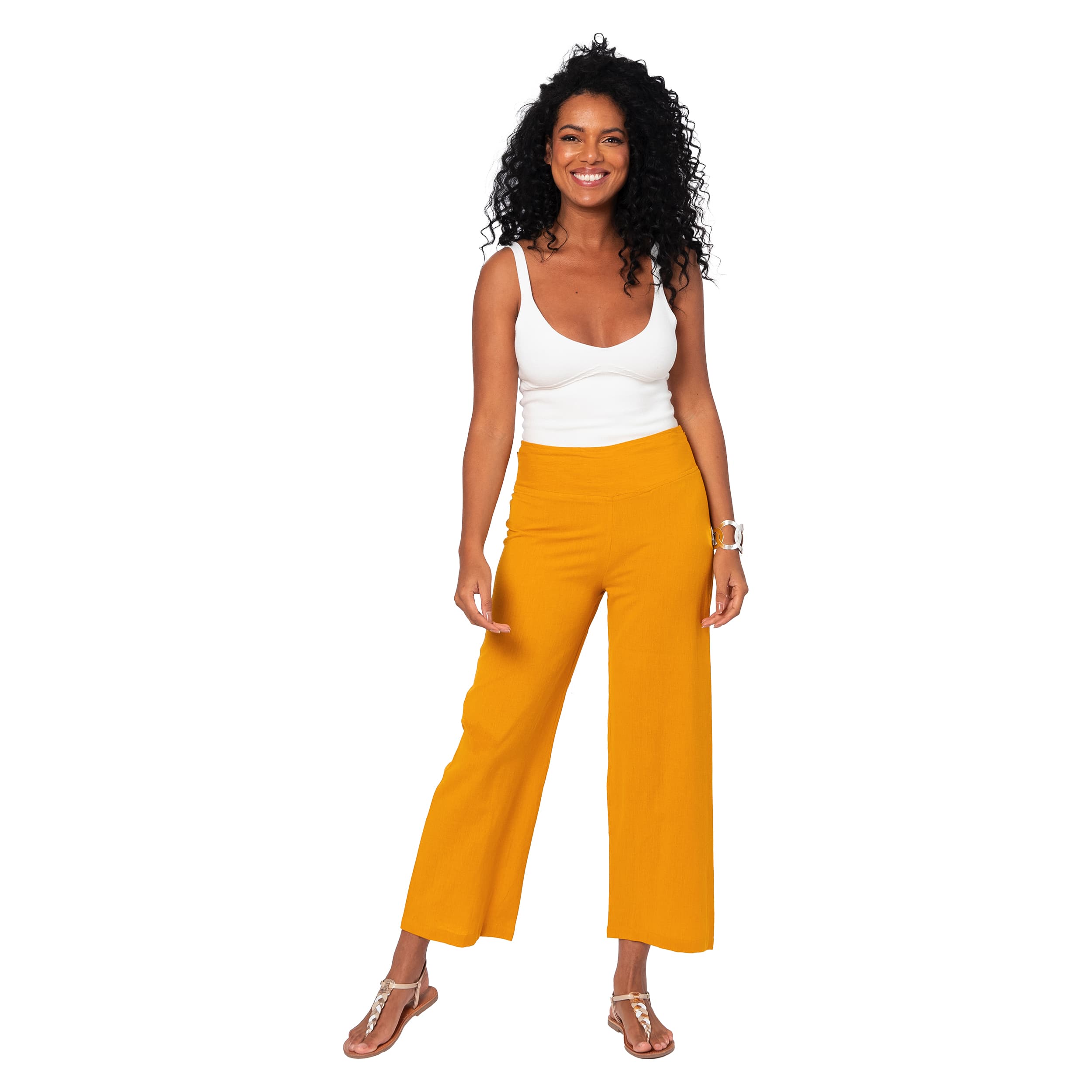 Pantalon été mi-long Gearóid - 70% coton - 30% lin - Akoustik Online