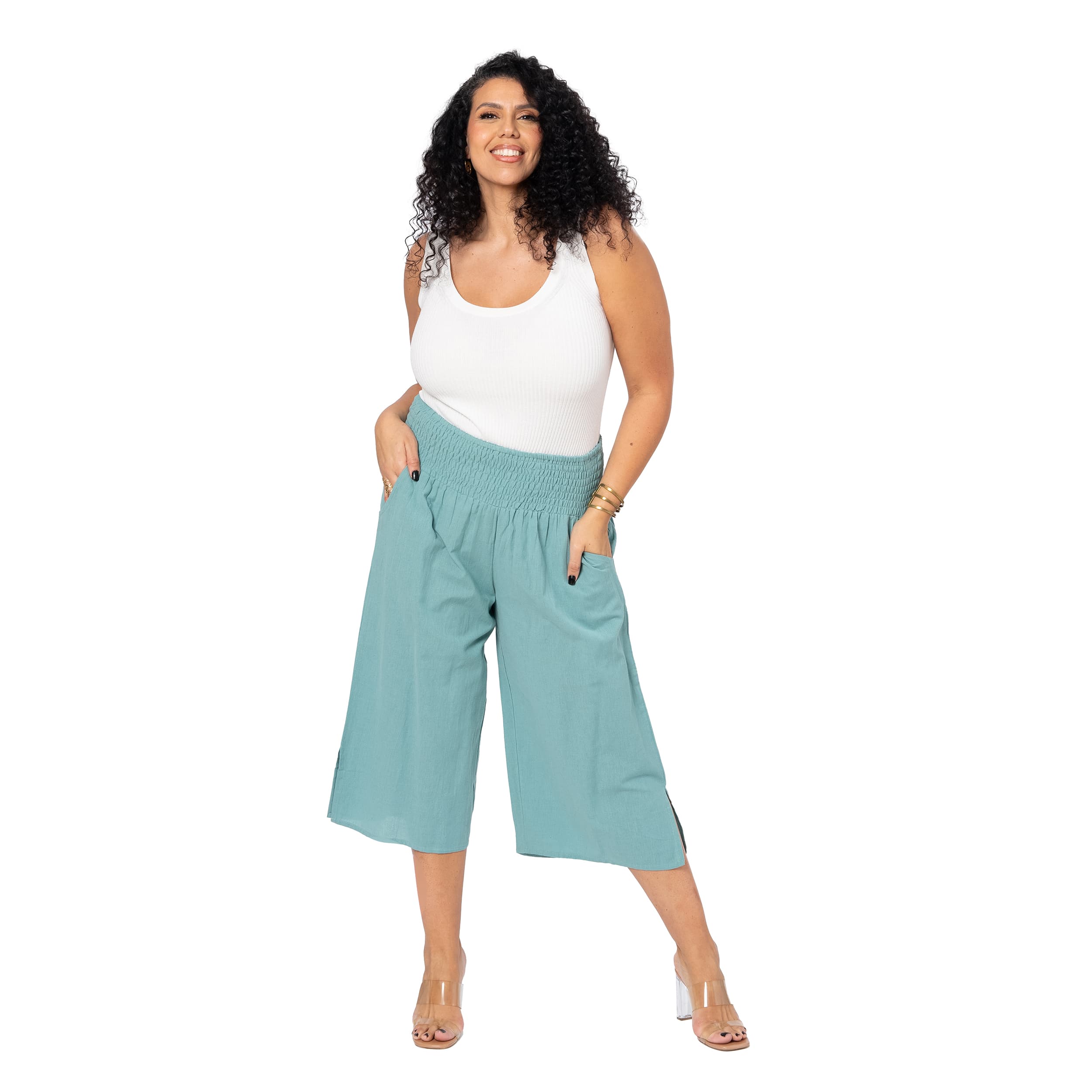 Pantalon été court Velvela - 70% coton - 30% lin - Akoustik Online