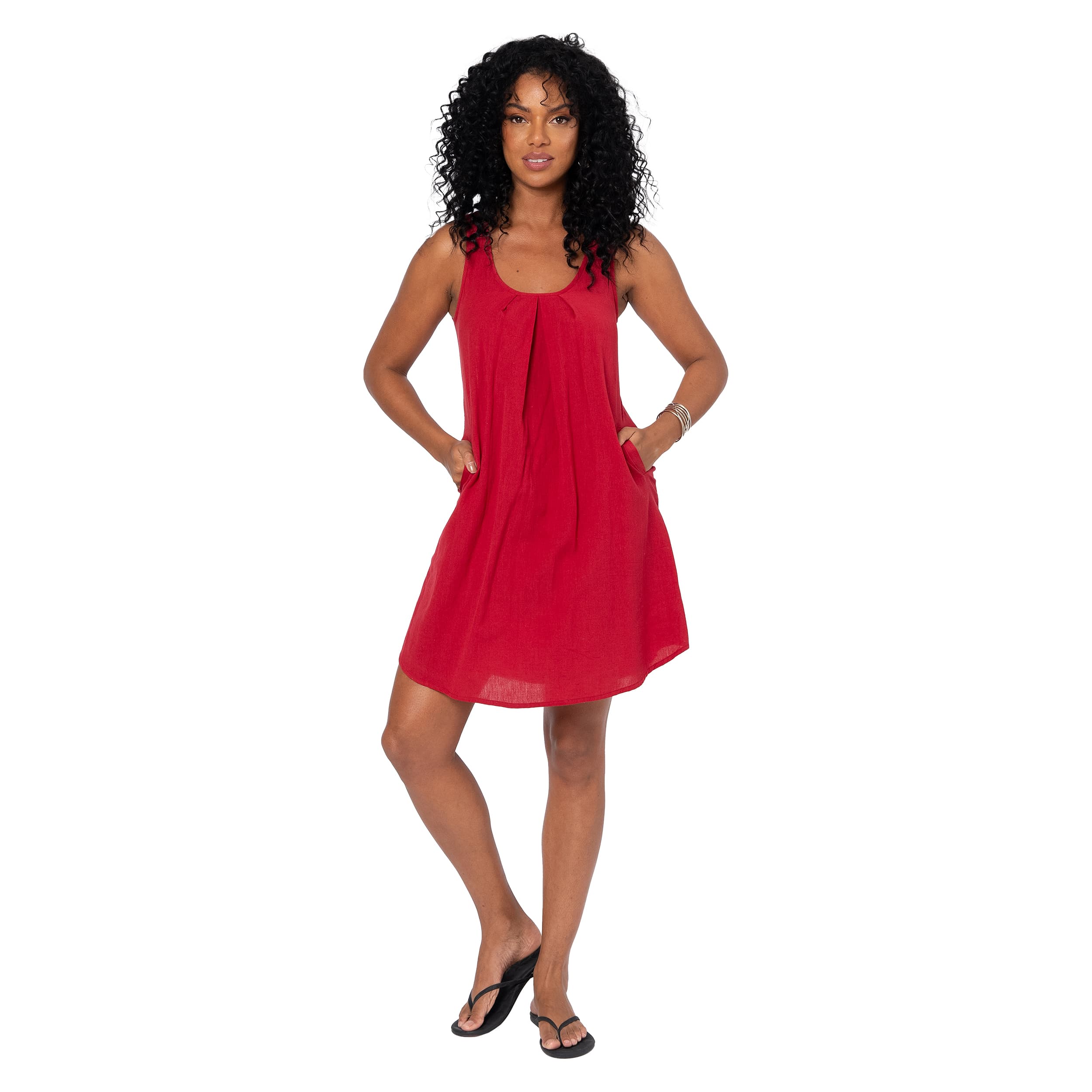 Robe été courte sans manches Violette - bordeaux - Akoustik Online