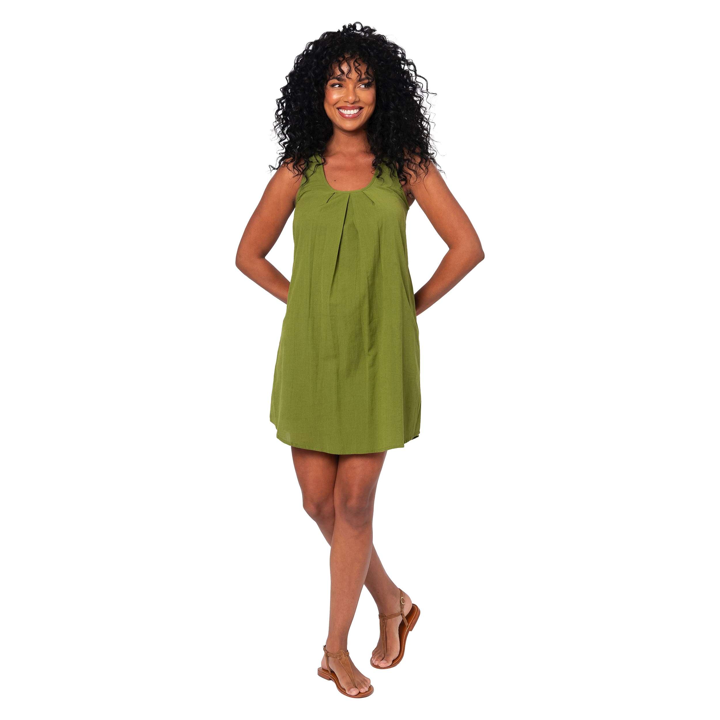 Robe été courte sans manches Kelsie - vert - Akoustik Online