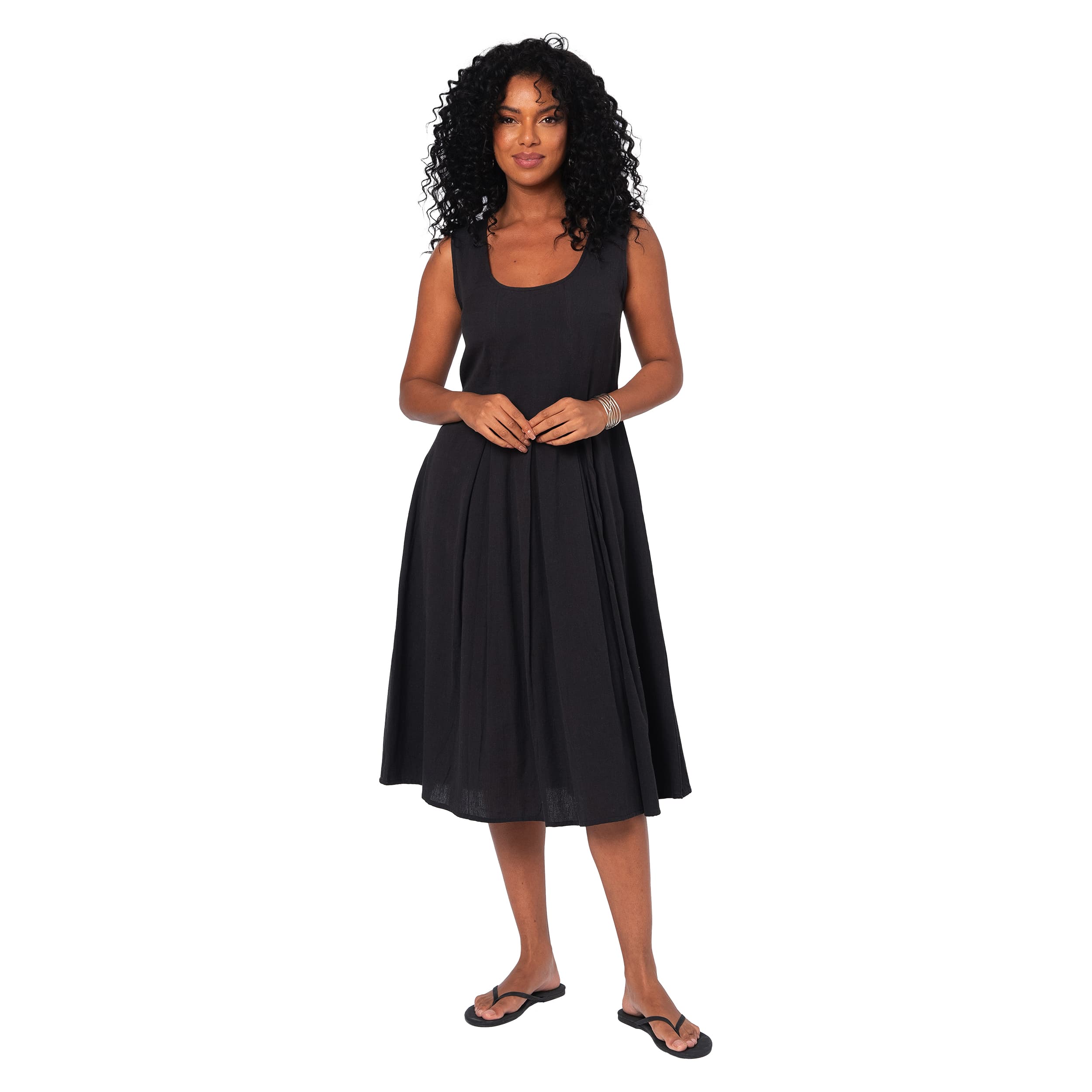 Robe été mi-longue sans manches Columbo - noir - Akoustik Online