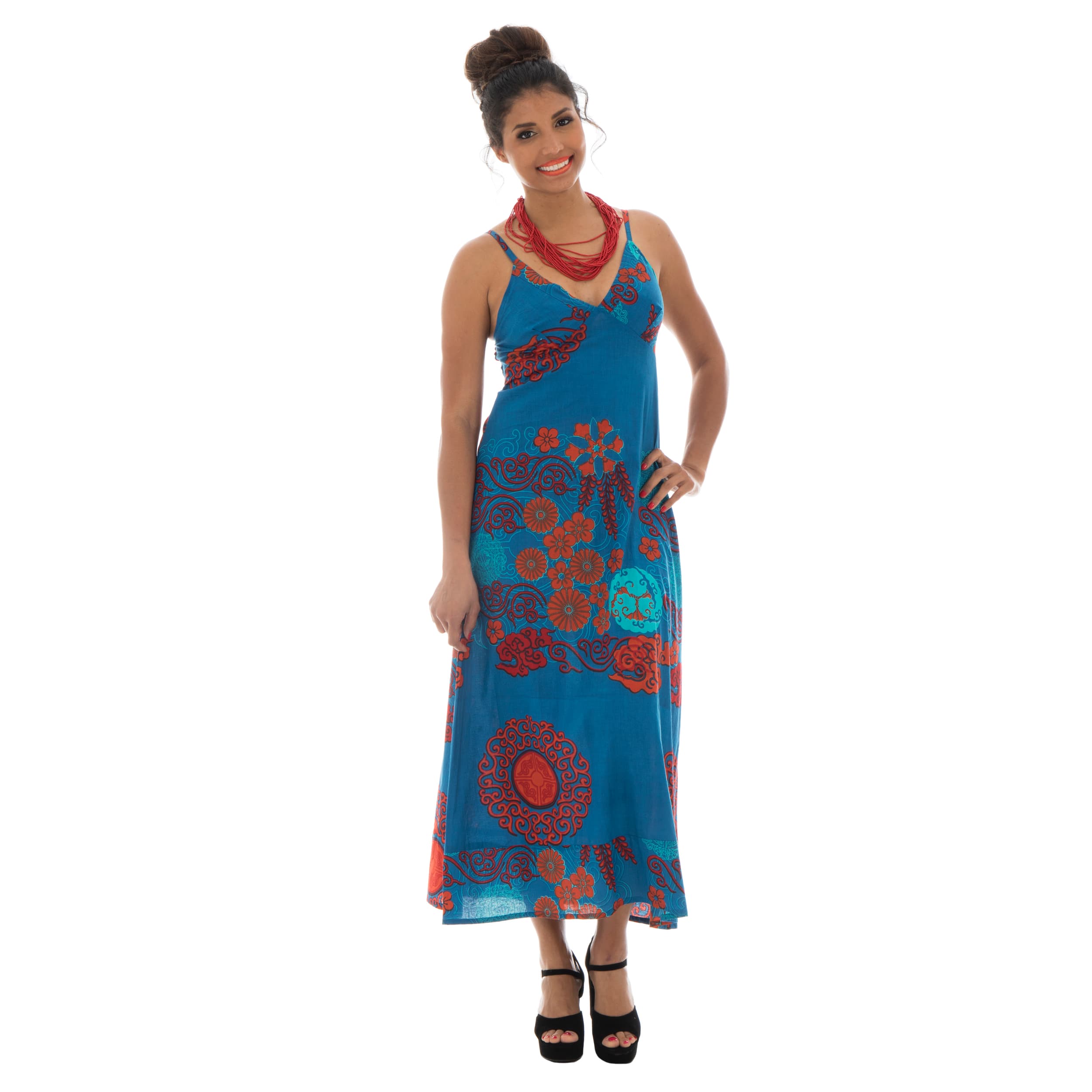 Robe été Orazio - 100% coton - bleu, rouge - Akoustik Online