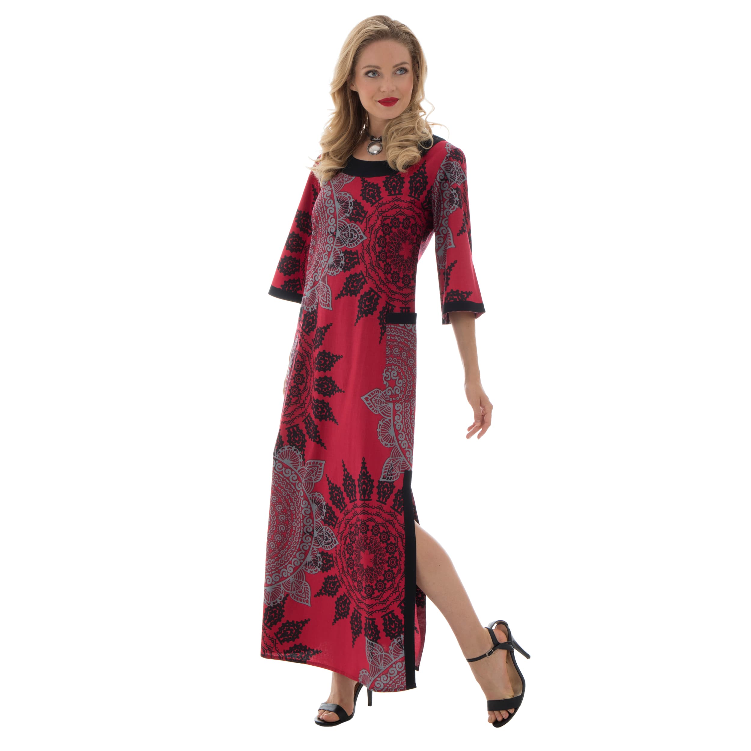 Robe été Leevi - 100% coton - rouge, noir - Akoustik Online