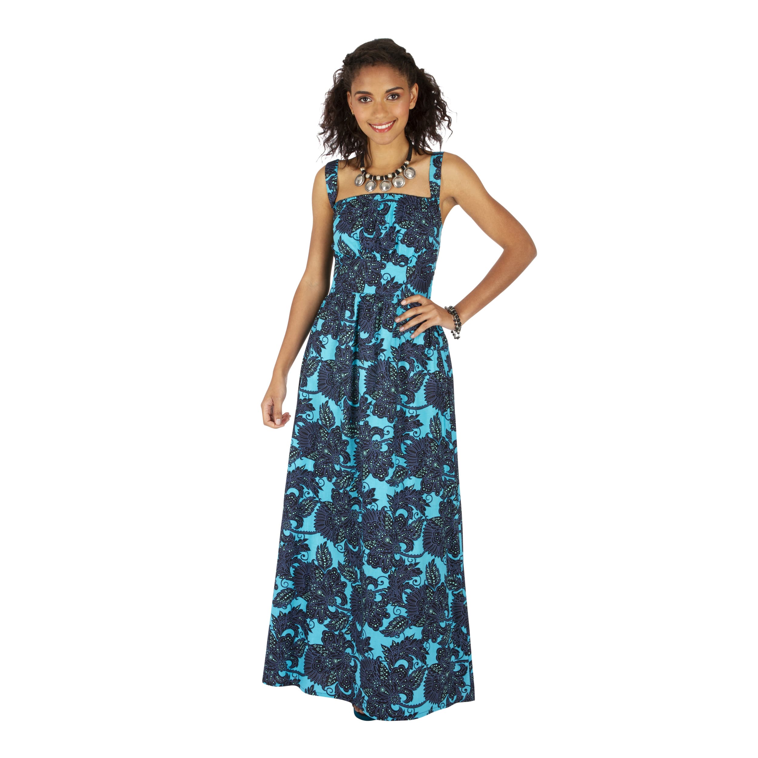 Robe été longue sans manches Ouna - 100% coton - Akoustik Online