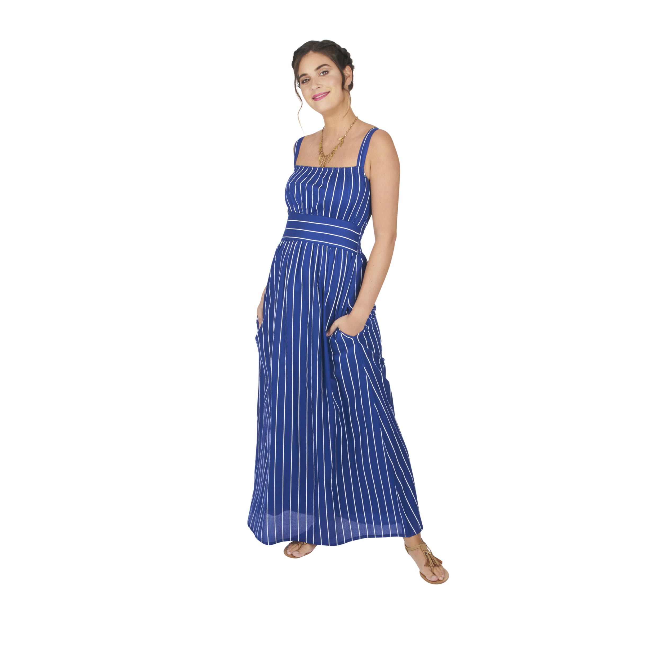 Robe été longue sans manches Ounya - 100% coton - Akoustik Online
