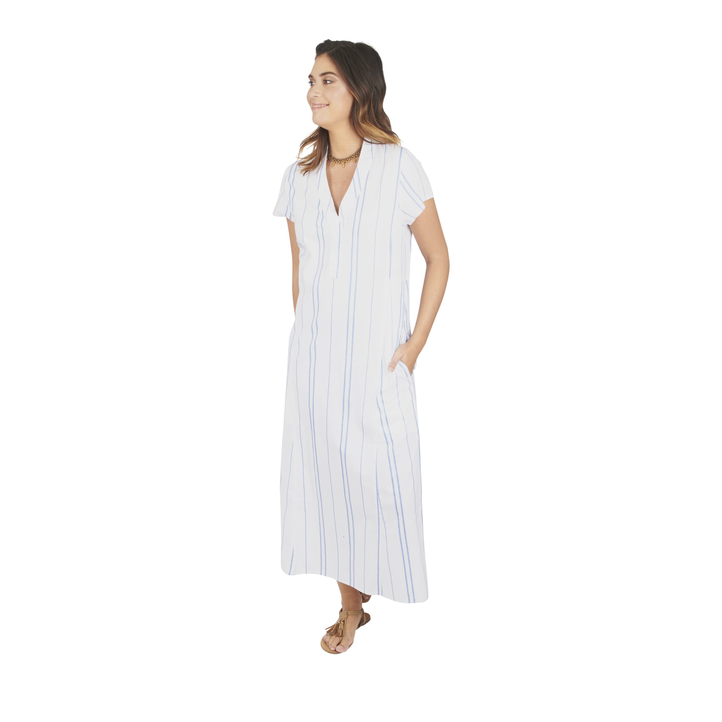 Robe été longue manches courtes Vulcya - 100% coton - Akoustik Online