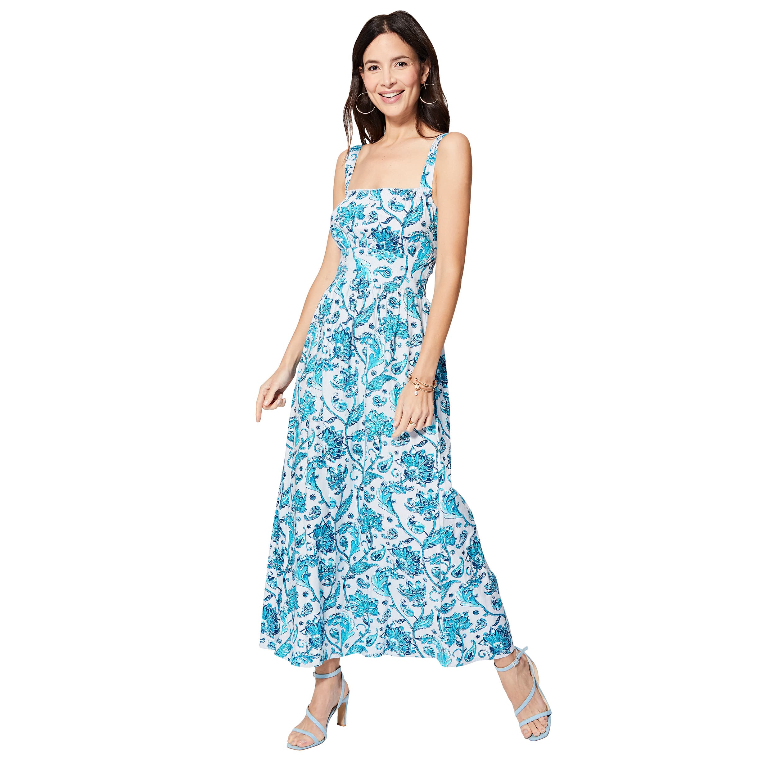 Robe été longue sans manches Florencia - 100% coton - Akoustik Online