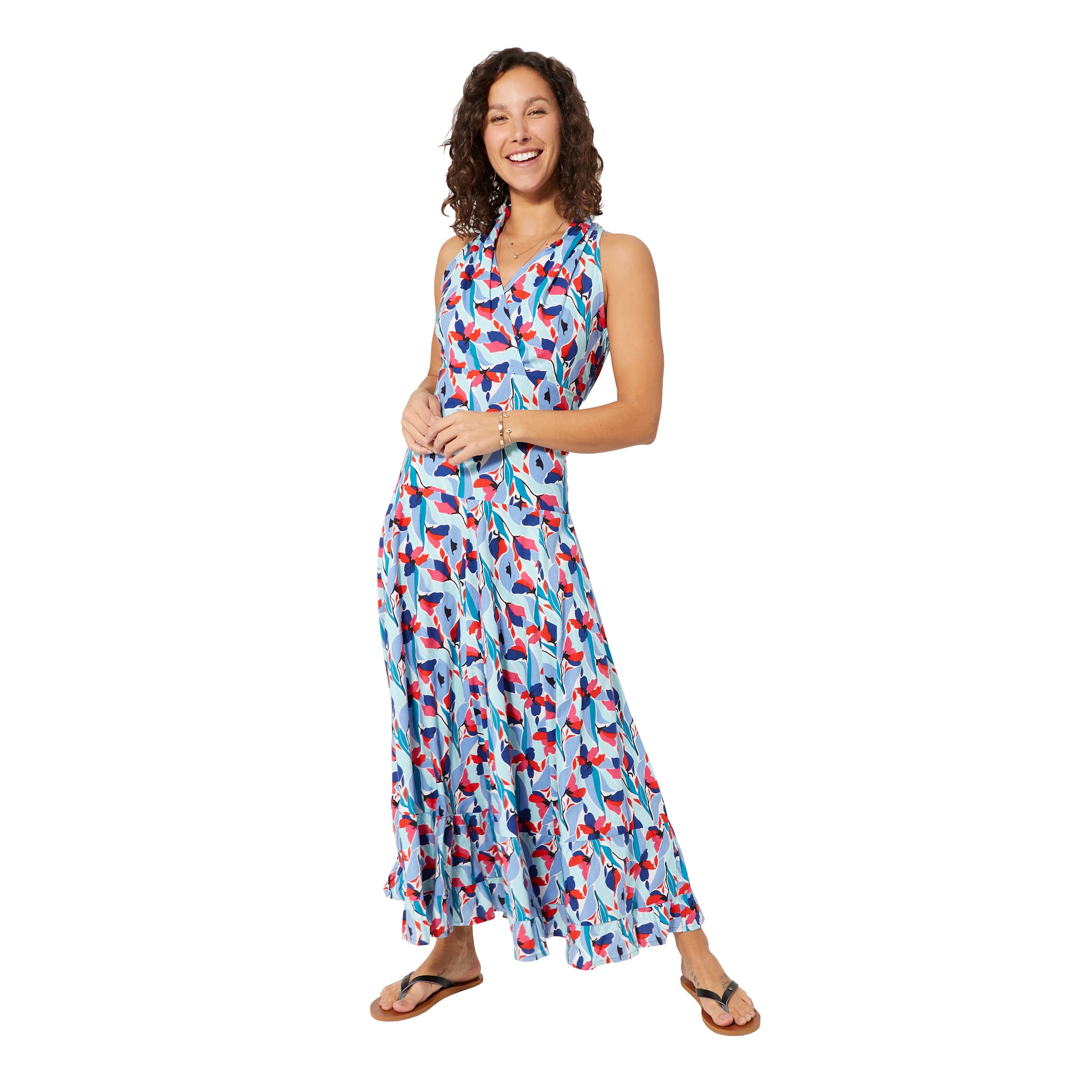 Robe été longue sans manches Alcippe - 100% coton - Akoustik Online