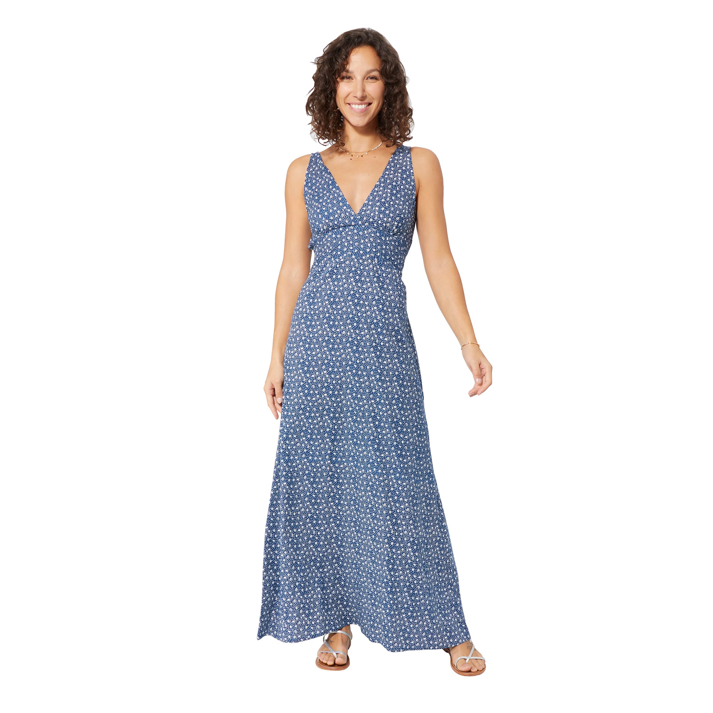 Robe été longue sans manches Mireia - 100% coton - Akoustik Online