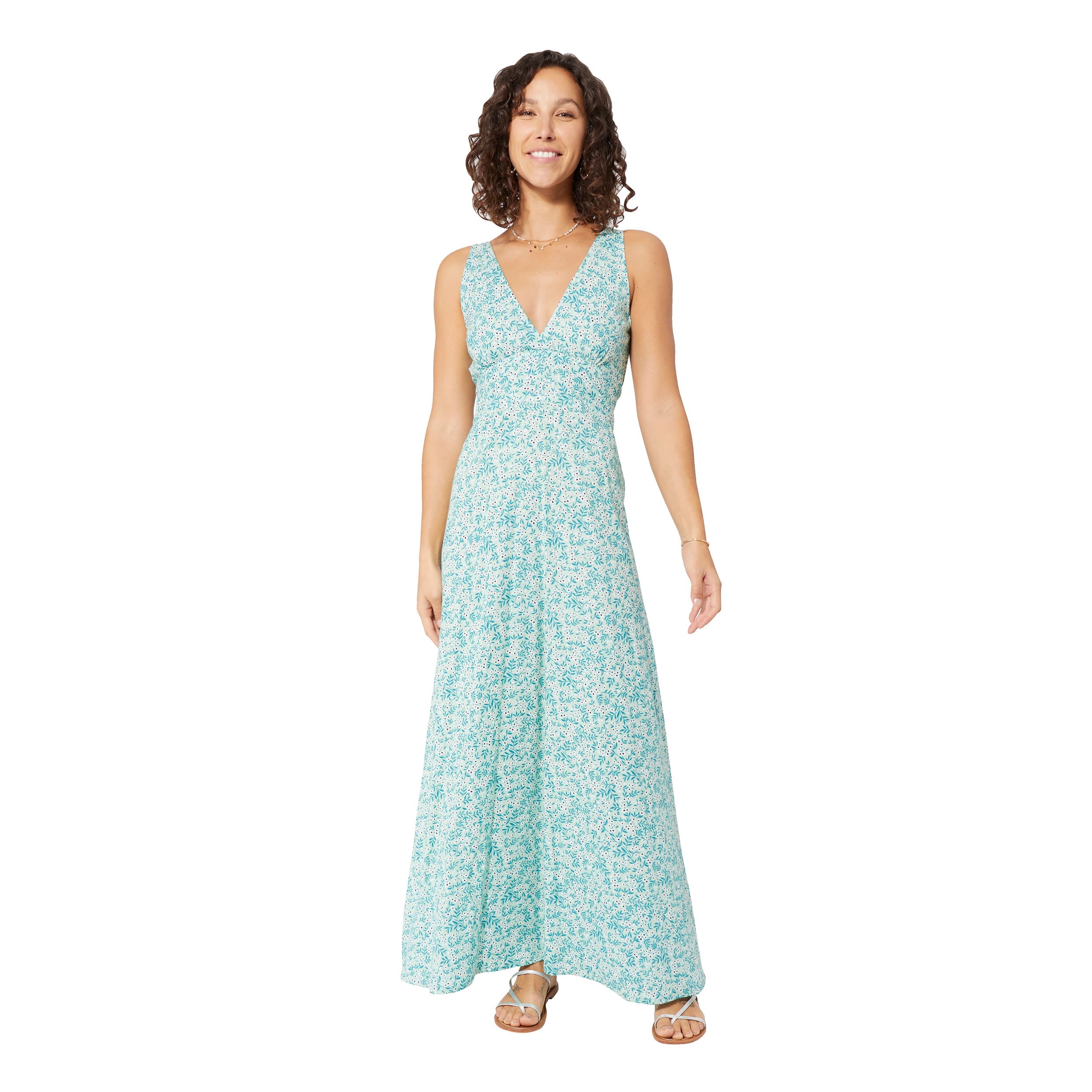 Robe été longue sans manches Jolánka - 100% coton - Akoustik Online