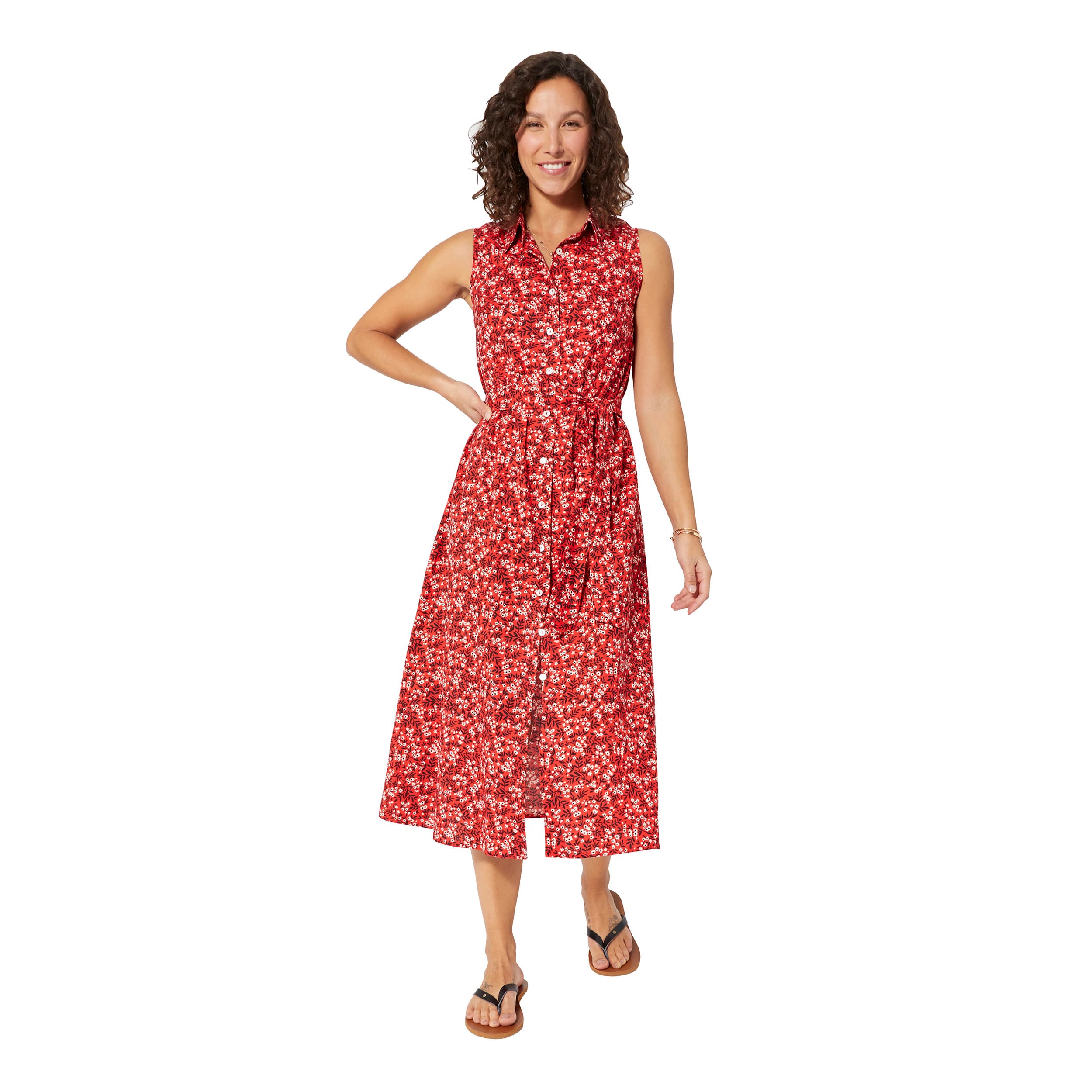 Robe été mi-longue sans manches Lal - 100% coton - Akoustik Online
