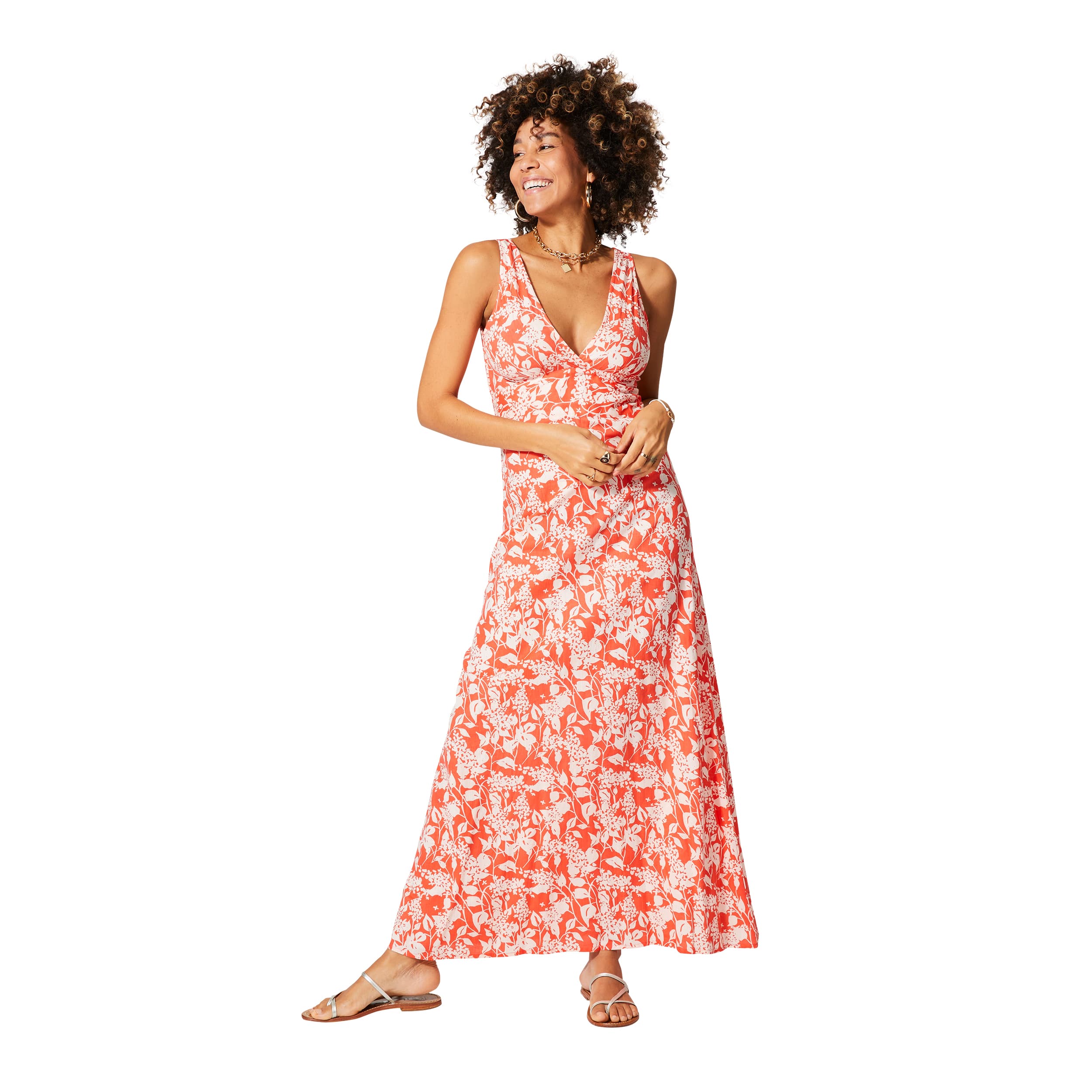 Robe été longue sans manches Leontius - 100% coton - Akoustik Online