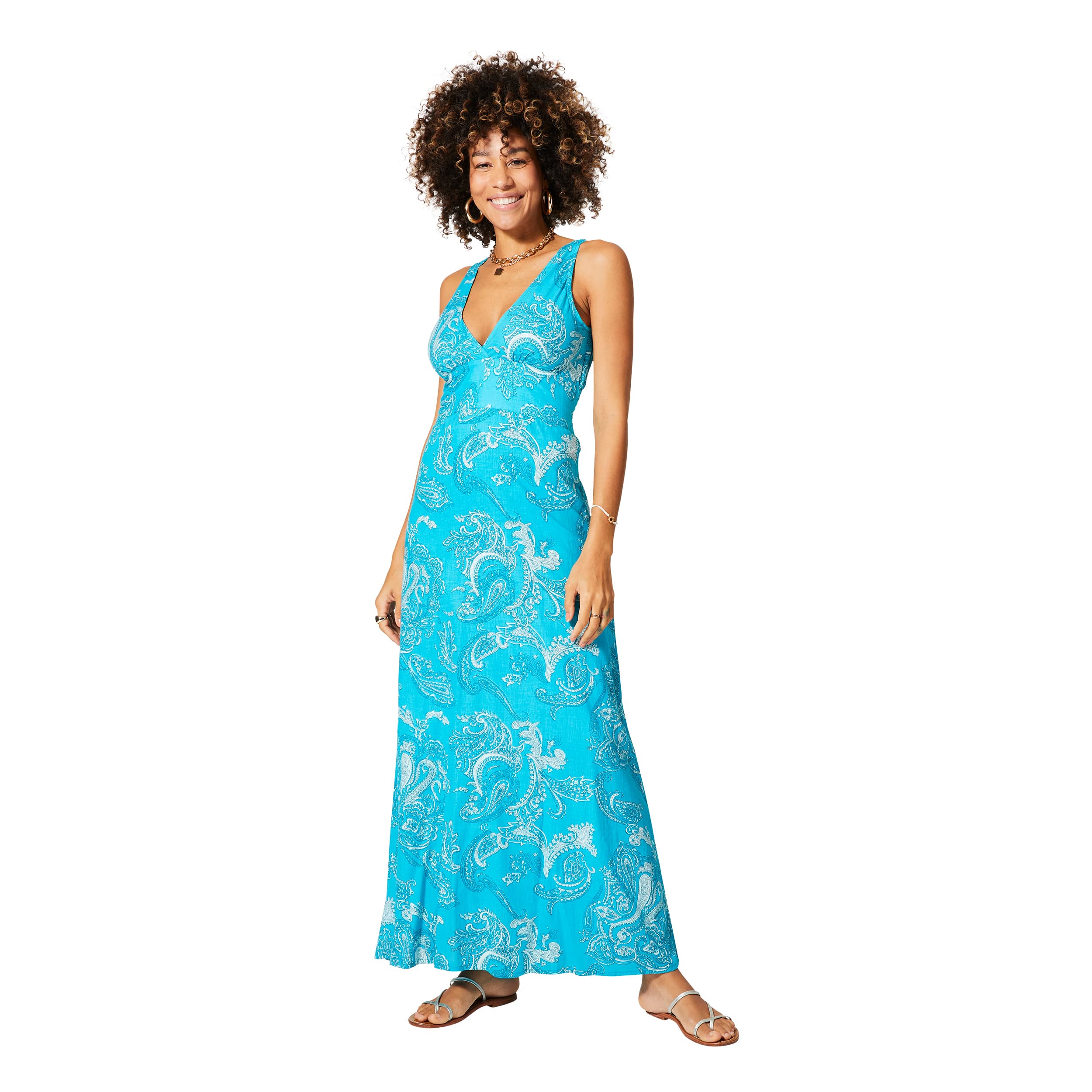 Robe été longue sans manches Agnès - 100% coton - Akoustik Online