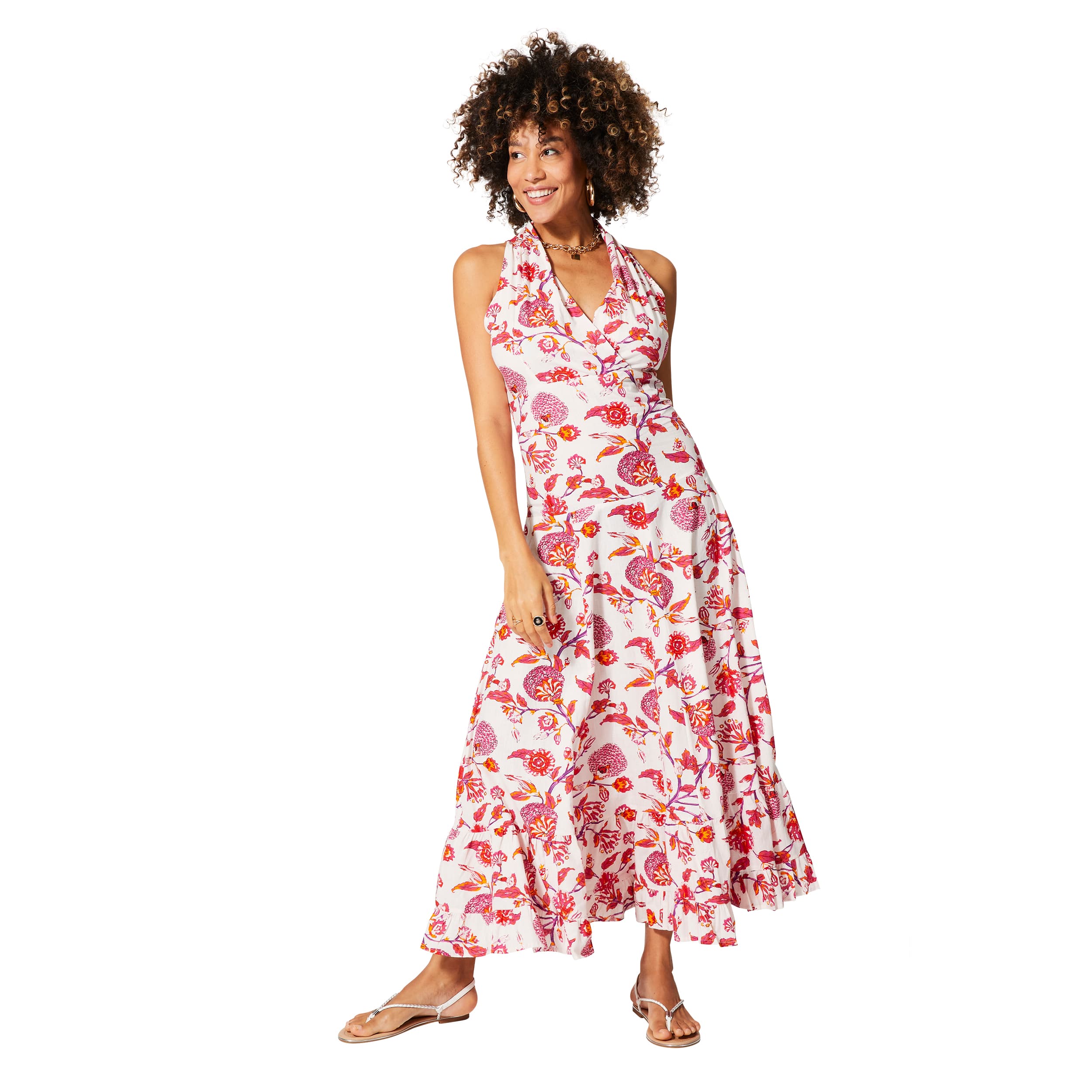 Robe été longue sans manches Kora - 100% coton - Akoustik Online